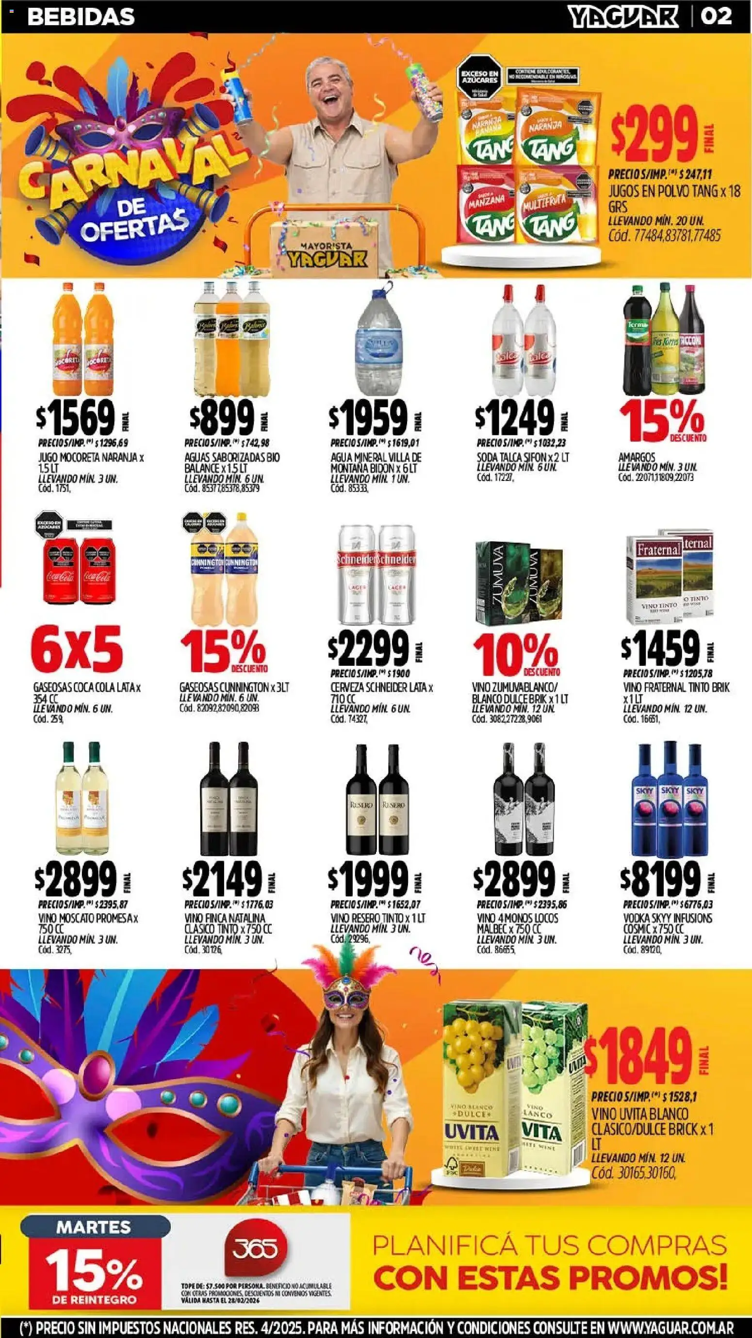 Yaguar - Oferta Semanal San Juan │ válido desde el 16.02.2026 | Página: 2 | Productos: Bidón, Polvo, Manzana, Vino