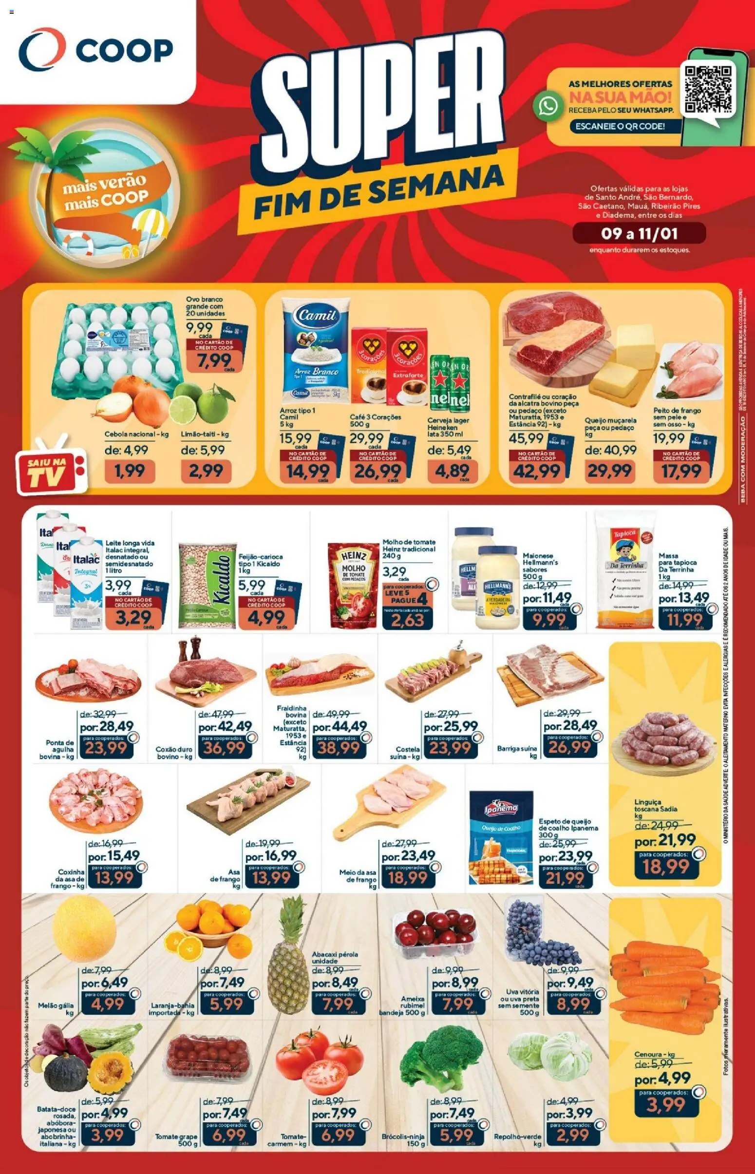 Coop Folheto - válido de 09.01.2026 | Página: 1 | Produtos: Queijo, Cerveja, Muçarela, Bandeja