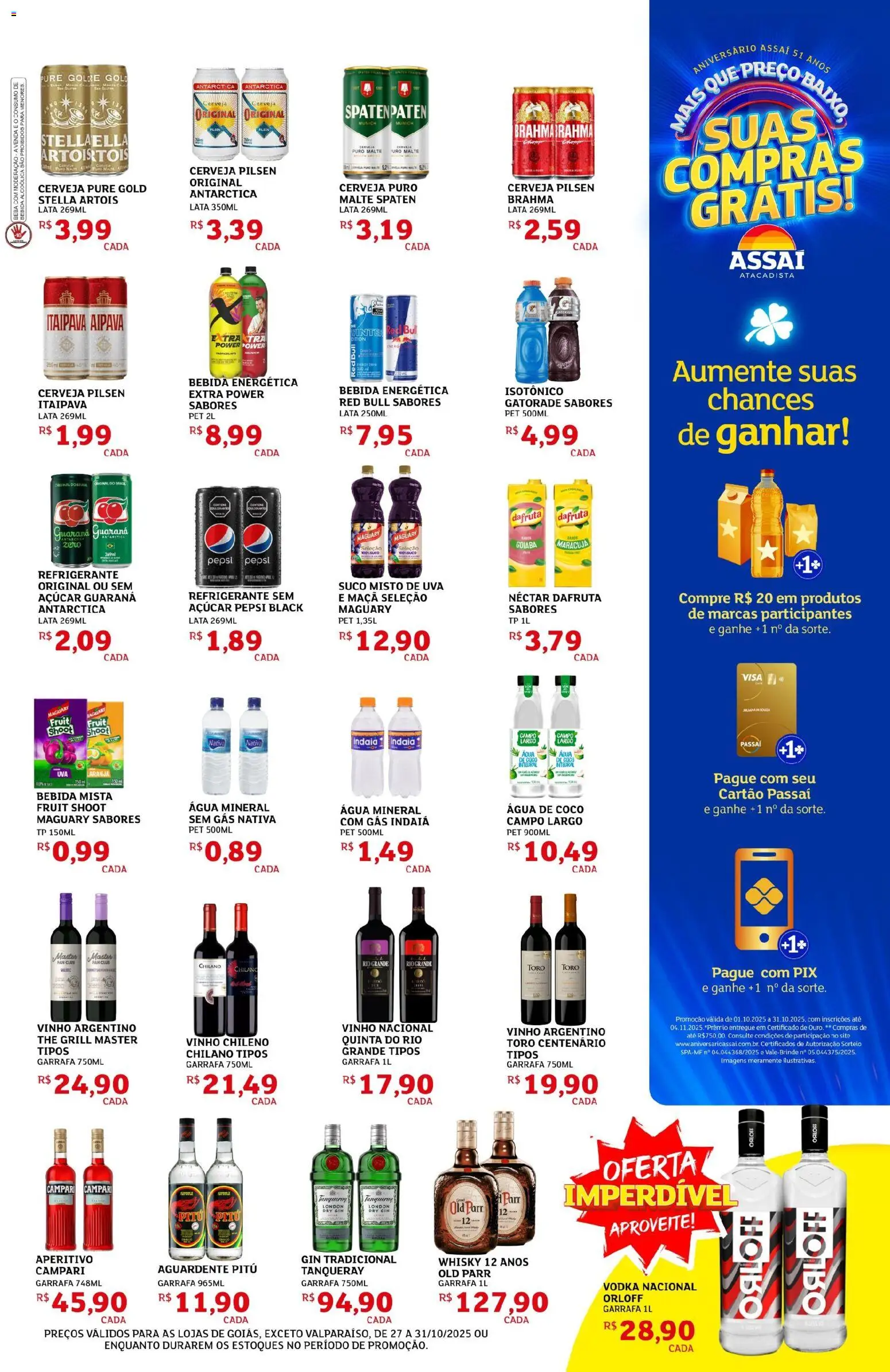 Assaí Atacadista Folheto - válido de 27.10.2025 | Página: 5 | Produtos: Goiaba, Vinho, Cerveja, Bebida