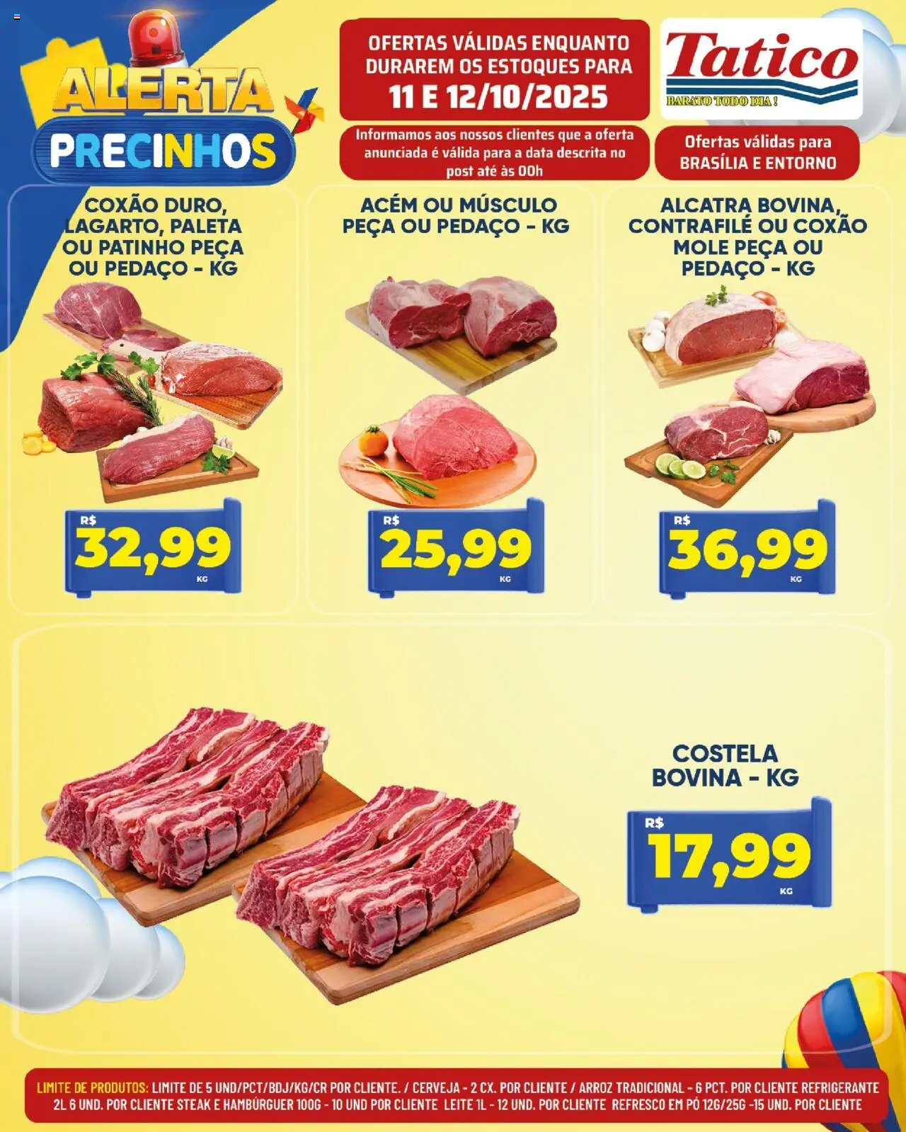 Tatico Folheto - válido de 11.10.2025 | Página: 8 | Produtos: Alcatra, Leite, Arroz, Refrigerante