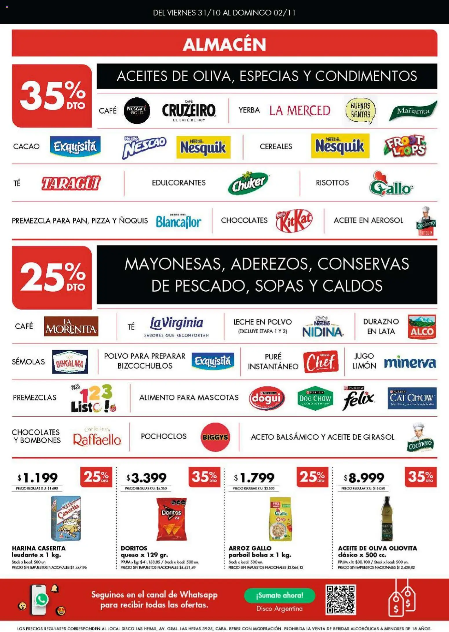 Disco ofertas │ válido desde el 31.10.2025 | Página: 3 | Productos: Bombones, Leche, Pizza, Cereales