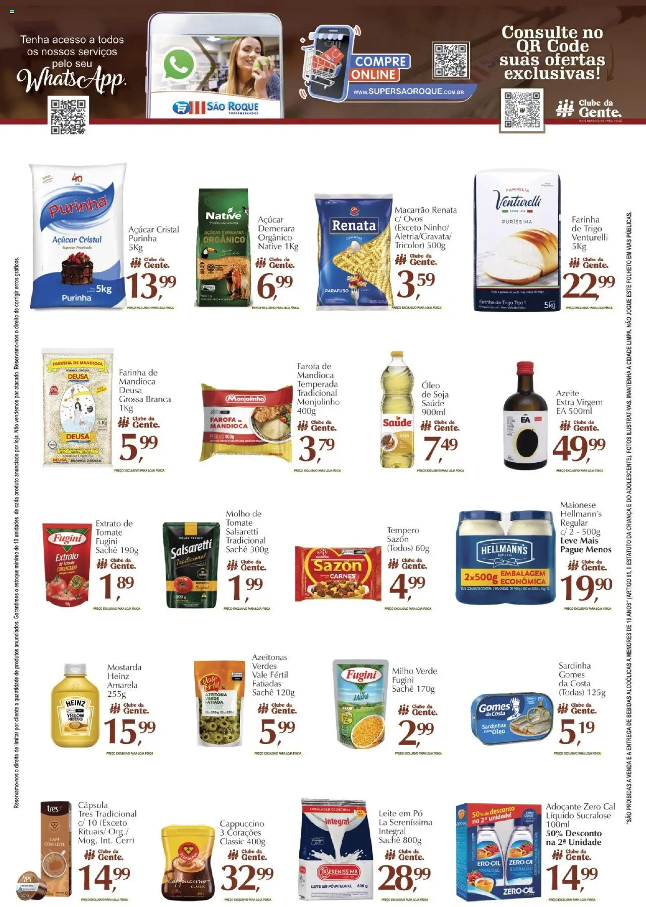 São Roque Supermercados Folheto - válido de 10.10.2025 | Página: 1 | Produtos: Milho verde, Adoçante, Sal, Farofa