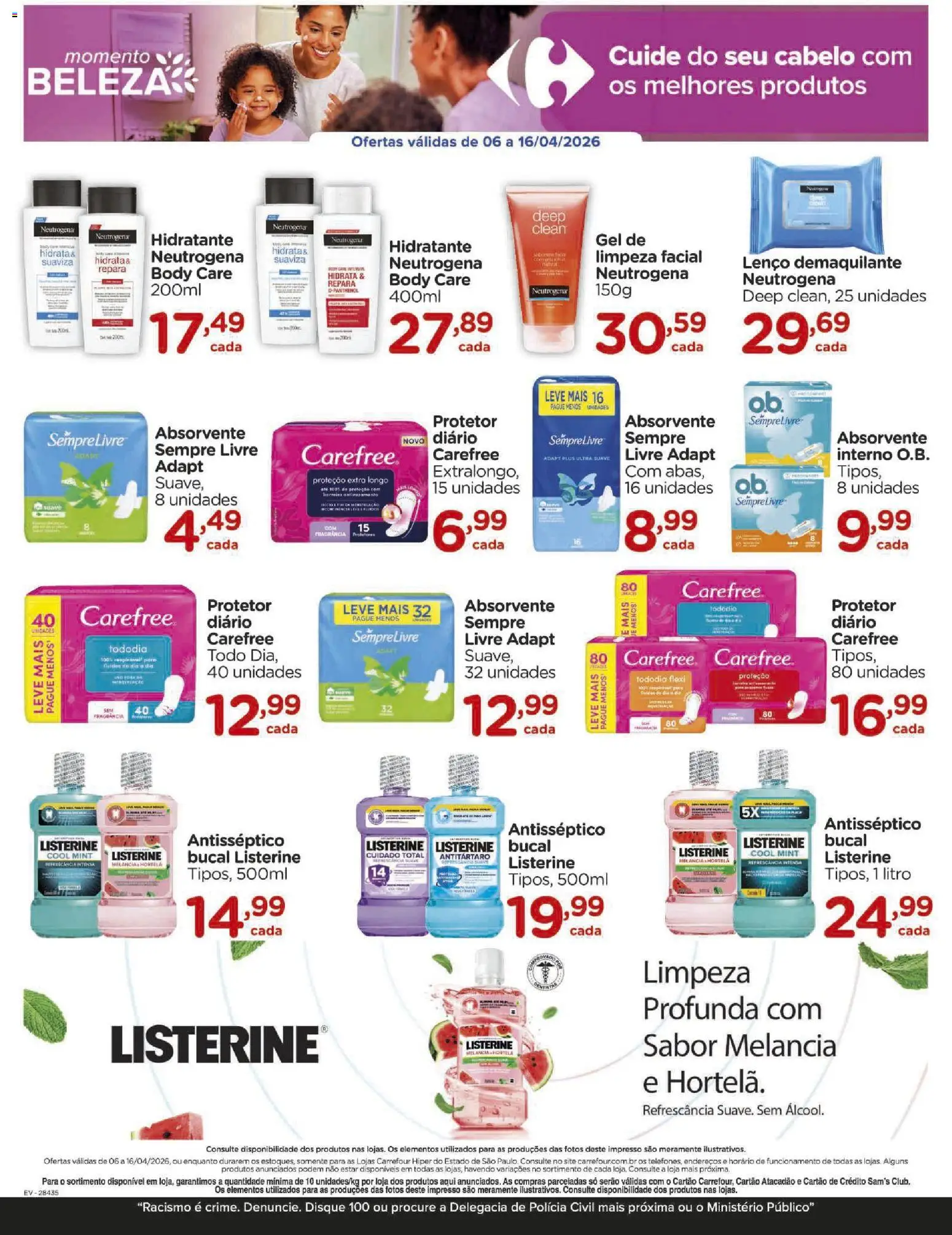 Carrefour Folheto - válido de 06.04.2026 | Página: 5 | Produtos: Melancia, Demaquilante, Body, Absorvente