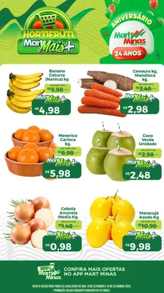 Mart Minas - Ofertas Hortifruti - Pré-Visualização do folheto da loja Mart Minas, válido de 10.09.2025