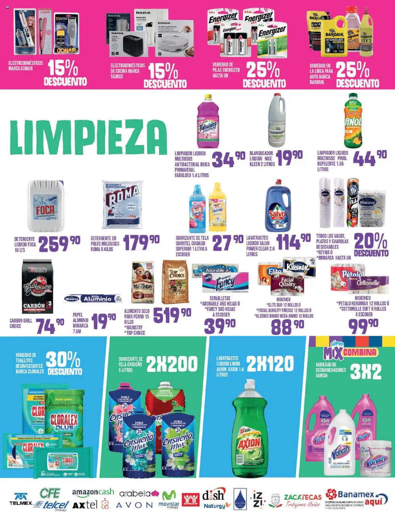 Nuevas ofertas de Alsuper válidas en toda la República Mexicana desde el 01.08.2025. ¡Encuentra las mejores ofertas en Alsuper - Folleto - Zacatecas! | Página: 5 | Productos: Limpiador, Cloro, Top, Polvo