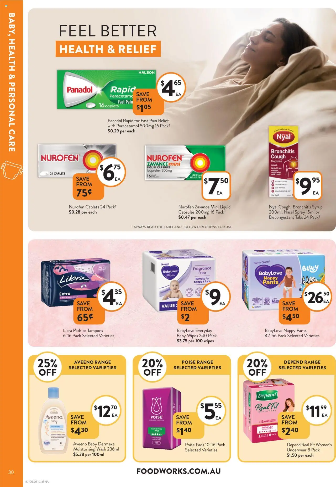 Foodworks catalogue - valid from 08.10.2025 | Page: 30 | Products: Fragrance, Pants, Underwear, Tampons