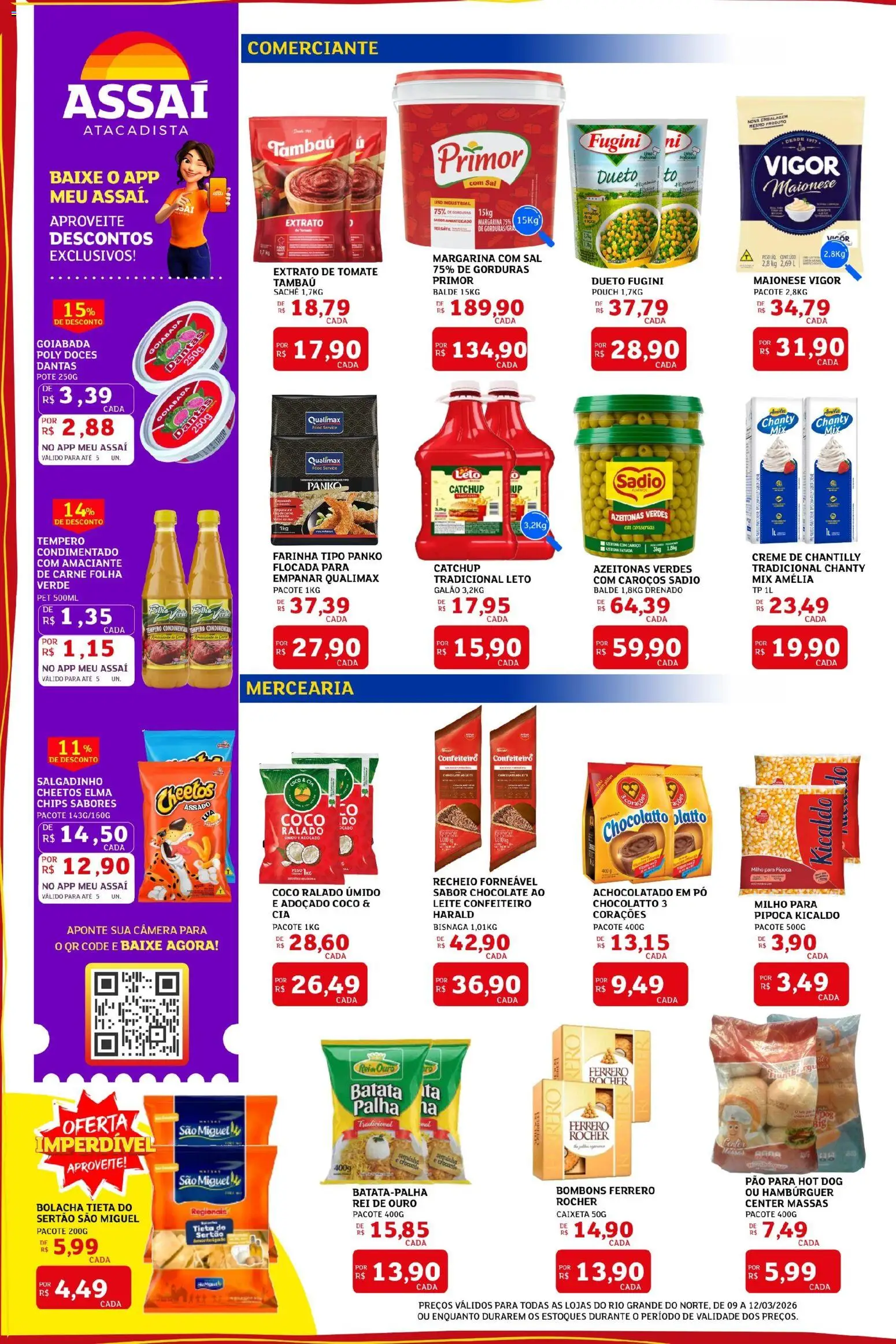 Assaí Atacadista Folheto - válido de 09.03.2026 | Página: 2 | Produtos: Achocolatado, Carne, Creme, Cheetos