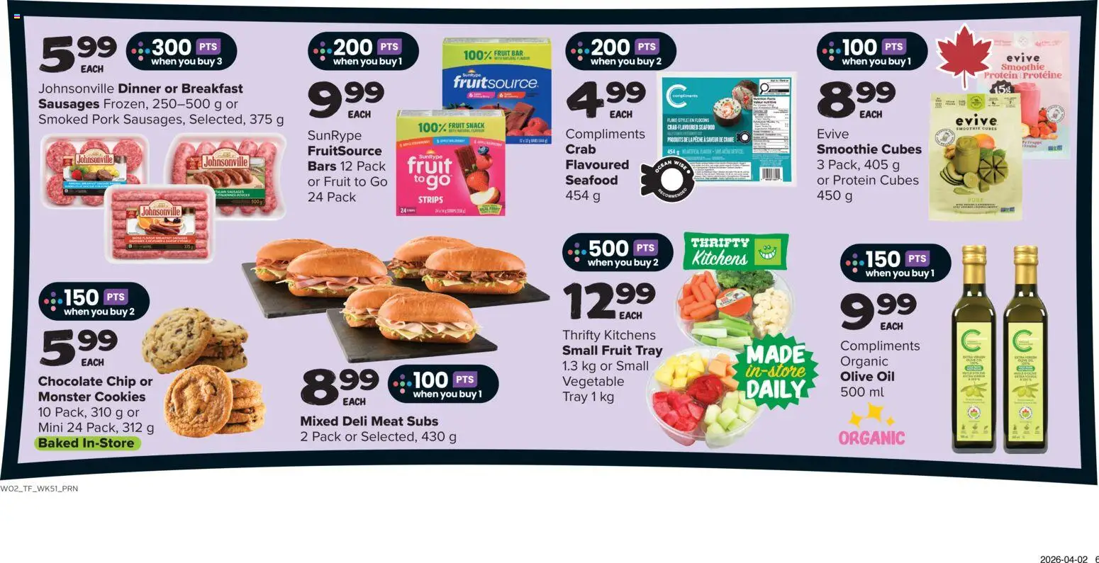 Thrifty Foods flyer valid from 16.04.2026 | Page: 10 | Products: Cookies, Oil, Chocolate, Pork