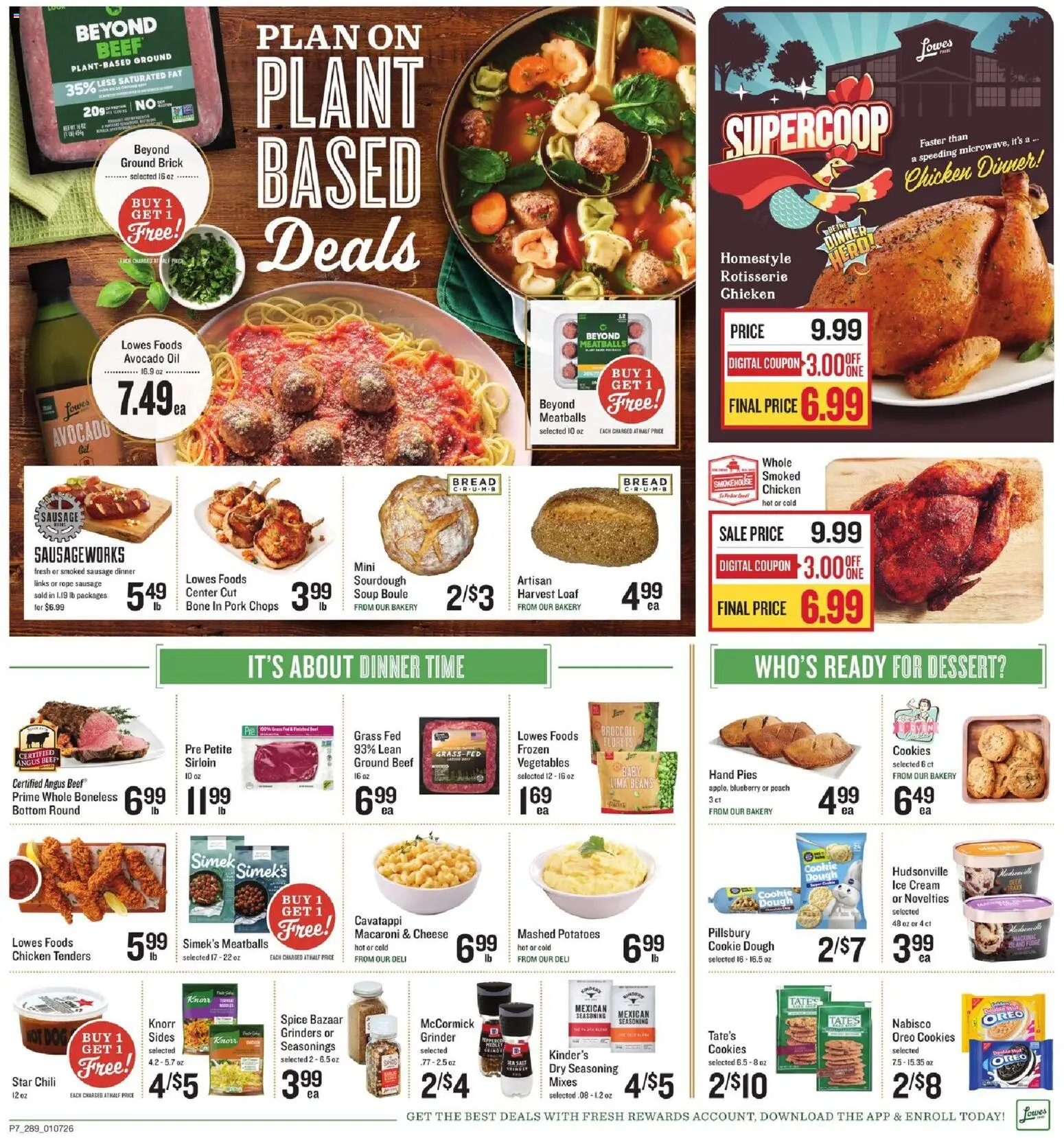 Lowes Foods Weekly Ad - GA - valid from 07.01.2026 | Page: 12 | Products: Cheese, Oil, Beef, Ice cream