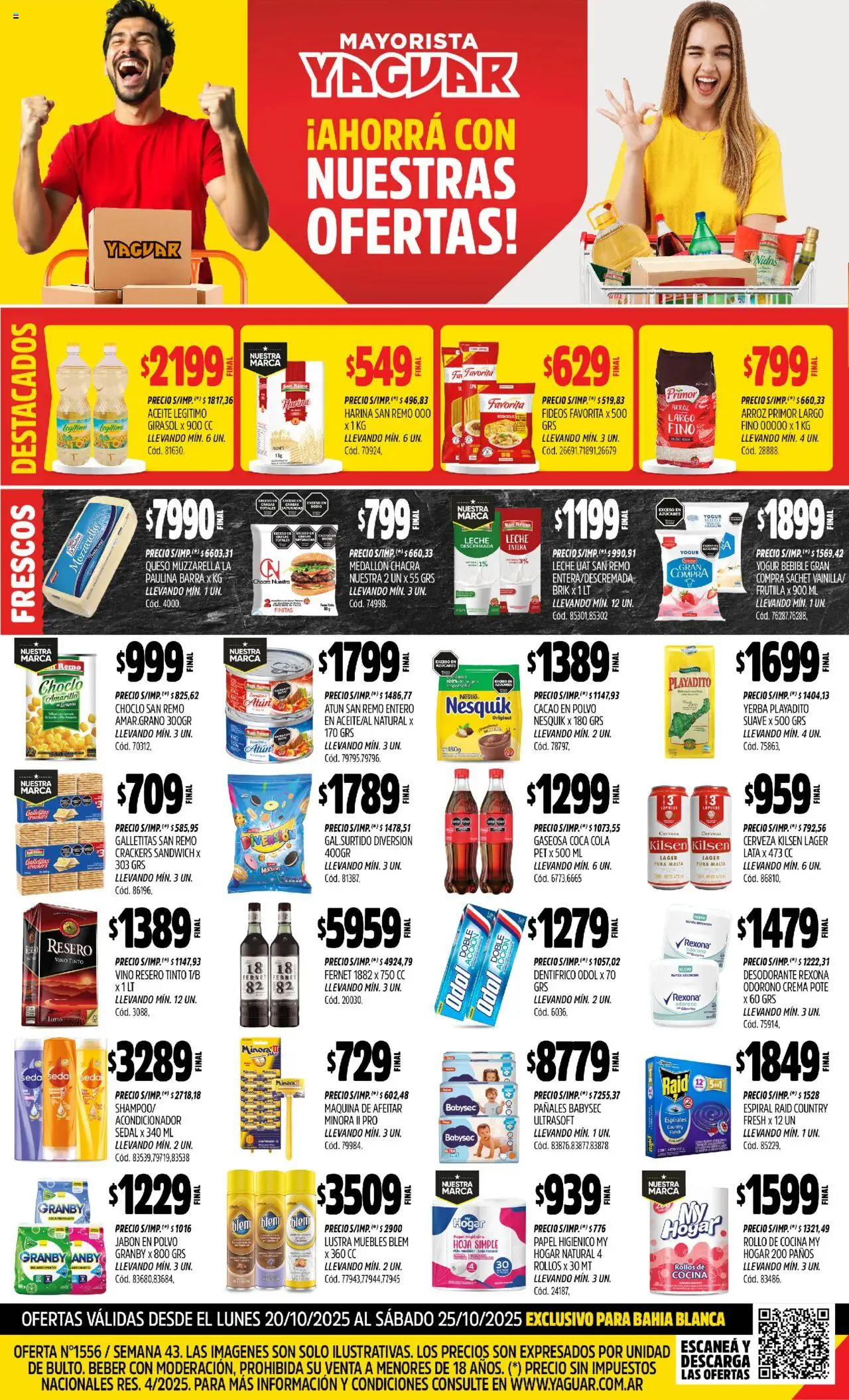 Yaguar - Bahía Blanca │ válido desde el 20.10.2025 | Página: 1 | Productos: Cocina, Fernet, Leche, Crema