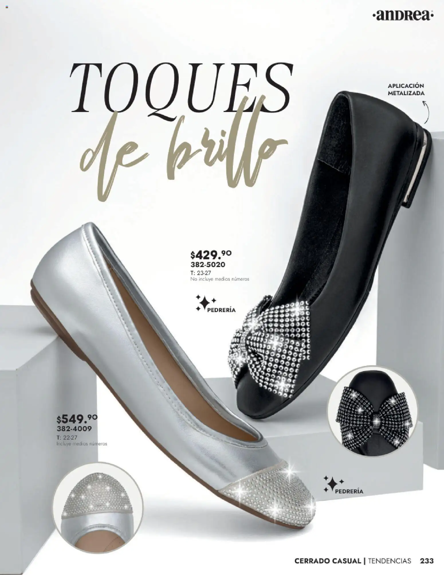 Nuevas ofertas de Andrea válidas en toda la República Mexicana desde el 24.08.2025. ¡Encuentra las mejores ofertas en Andrea - Catálogo Calzado Dama! | Página: 233 | Productos: Brillo