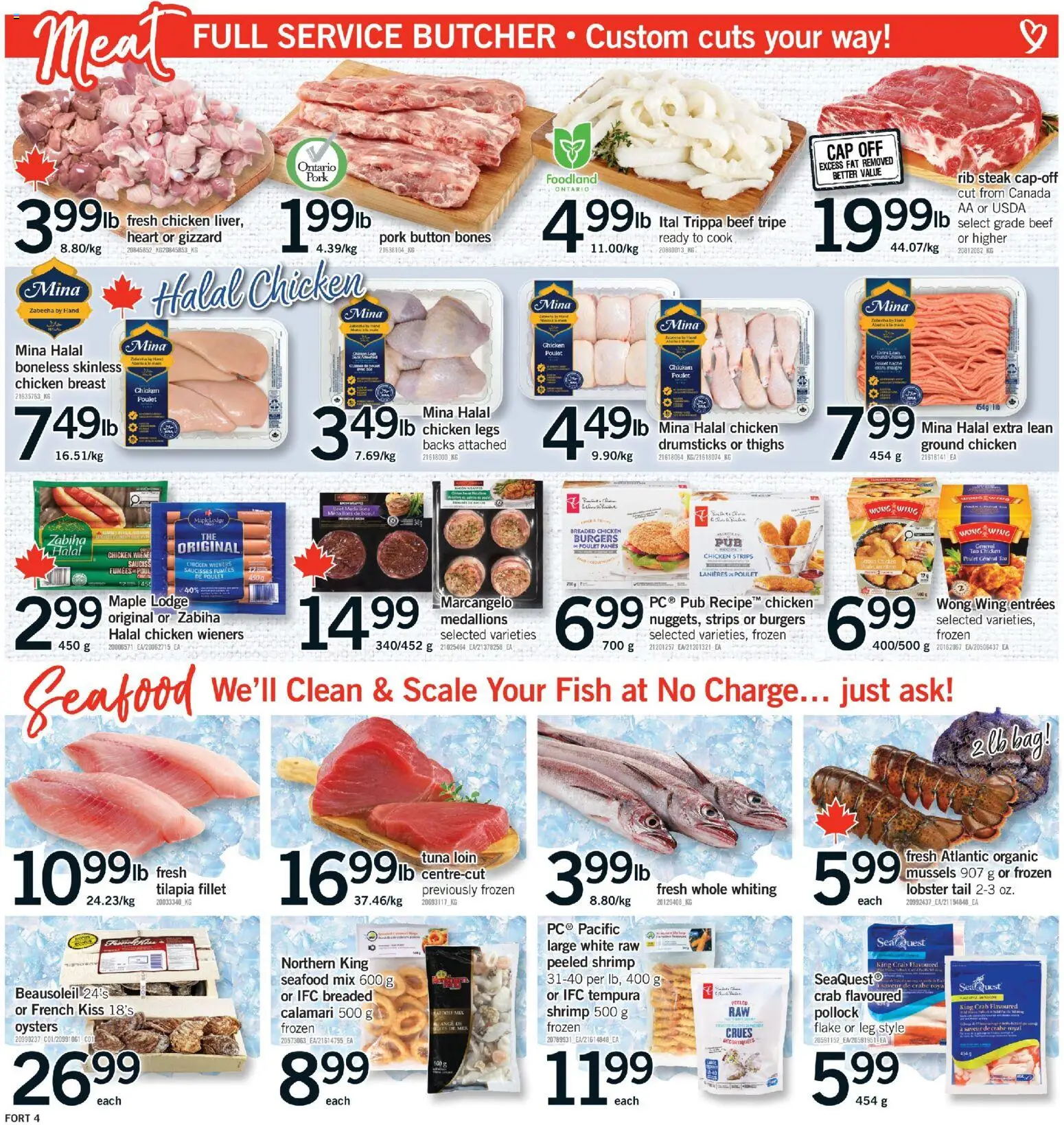 Fortinos flyer valid from 26.02.2026 | Page: 4 | Products: Fish, Beef, Bag, Pork