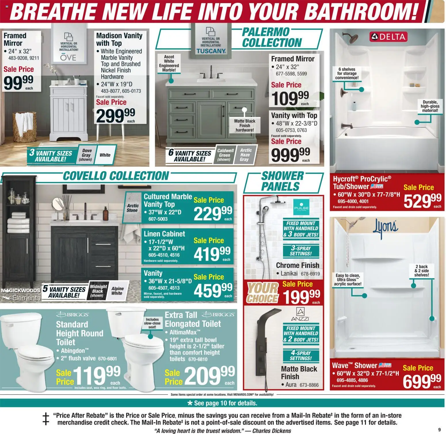 Menards - Weekly Ad - valid from 14.01.2026 | Page: 11 | Products: Shower, Mirror, Acrylic