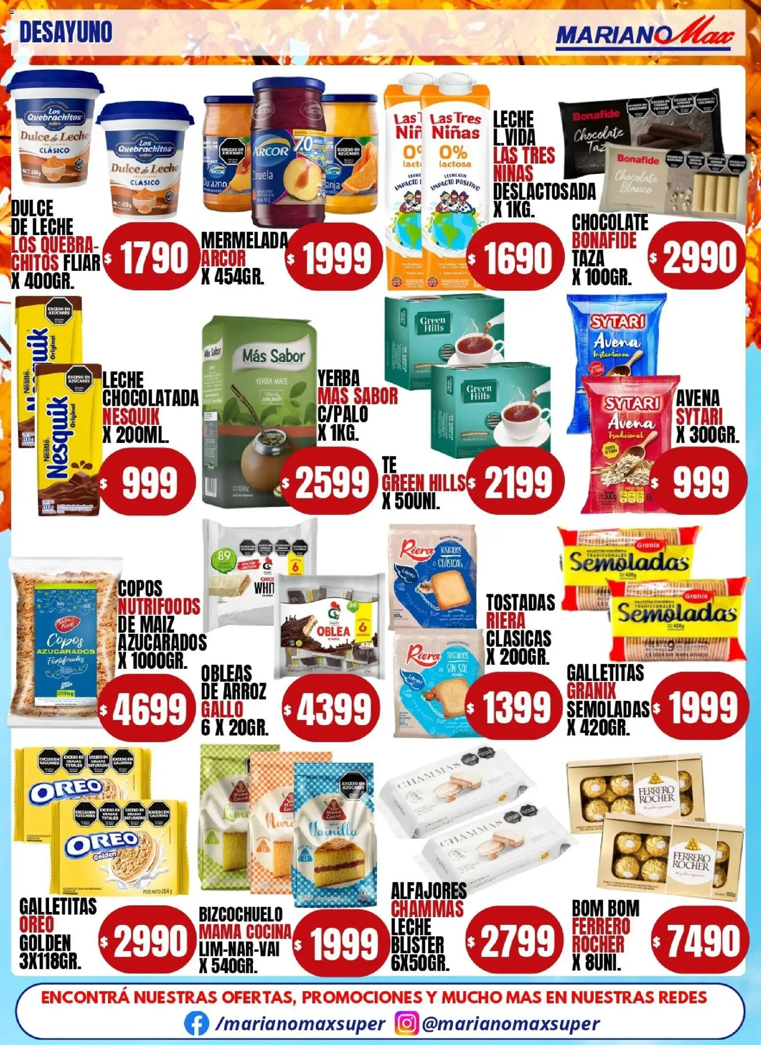 Mariano Max - Catálogo │ válido desde el 07.04.2026 | Página: 3 | Productos: Mate, Galletitas, Durazno, Avena