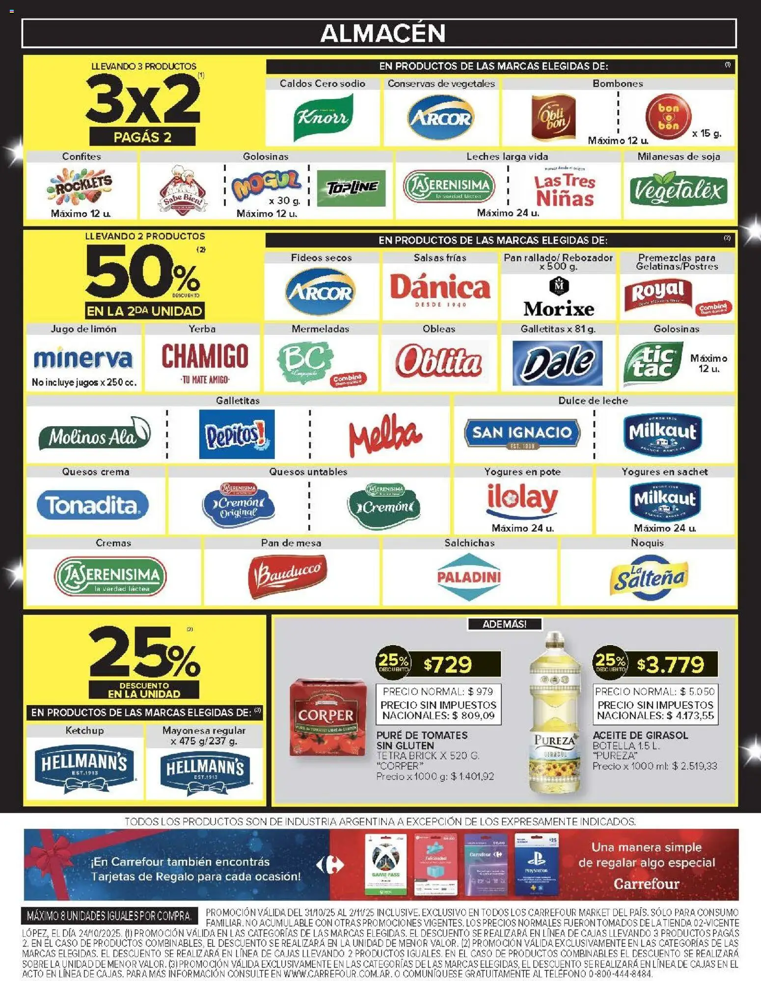 Carrefour - Ofertas - Chubut │ válido desde el 31.10.2025 | Página: 23 | Productos: Yerba, Aceite, Ketchup, Jugo