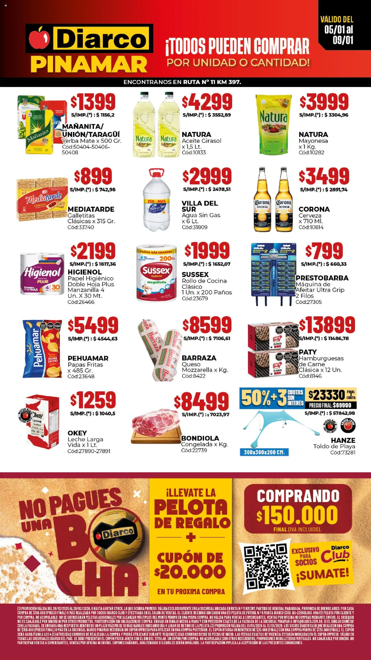 Diarco - Ofertas Pinamar │ válido desde el 05.01.2026 | Página: 1 | Productos: Mate, Cocina, Agua, Limón