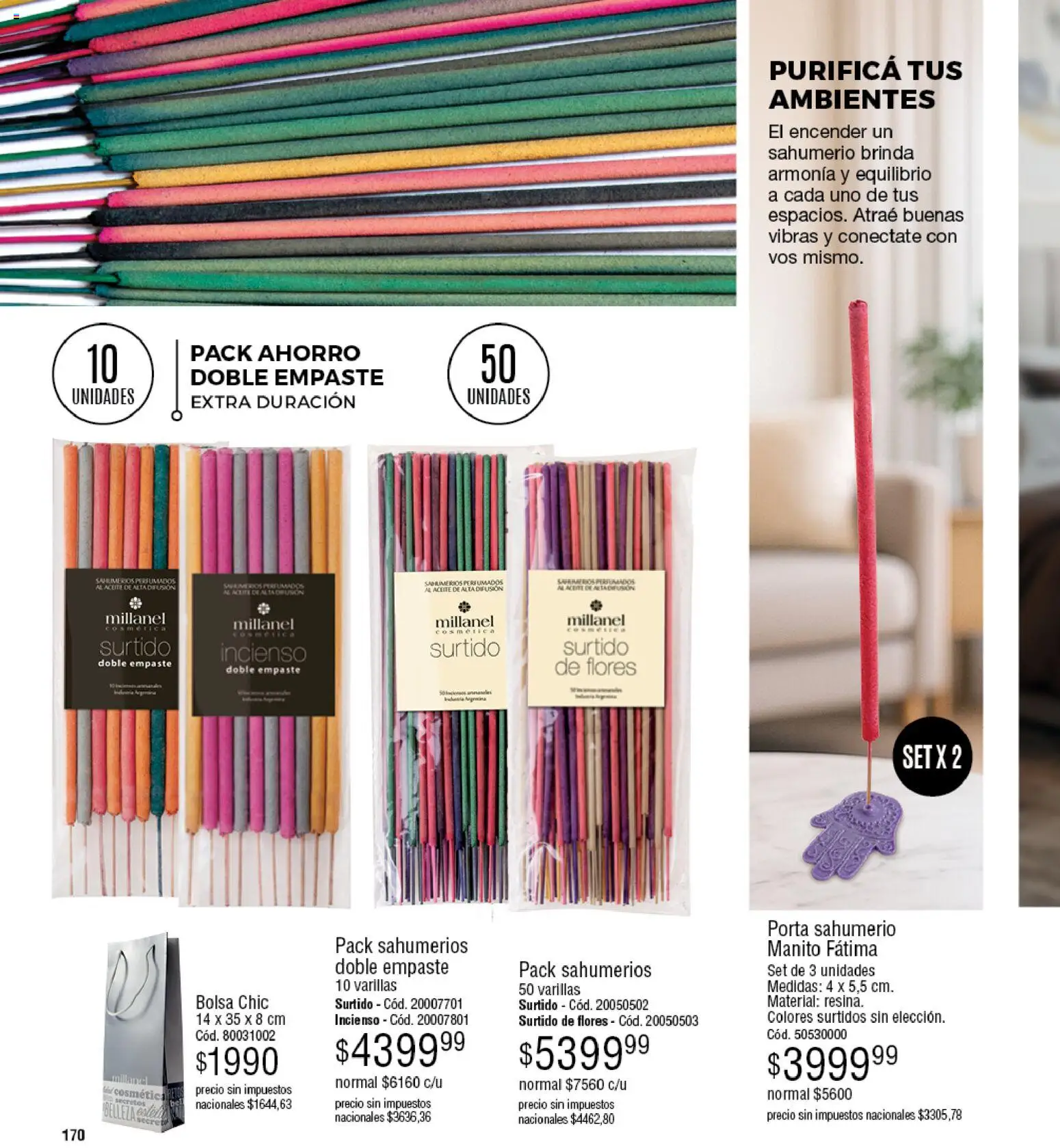 Millanel - Catálogo │ válido desde el 02.03.2026 | Página: 170 | Productos: Sahumerio, Porta sahumerio, Bolsa, Aceite