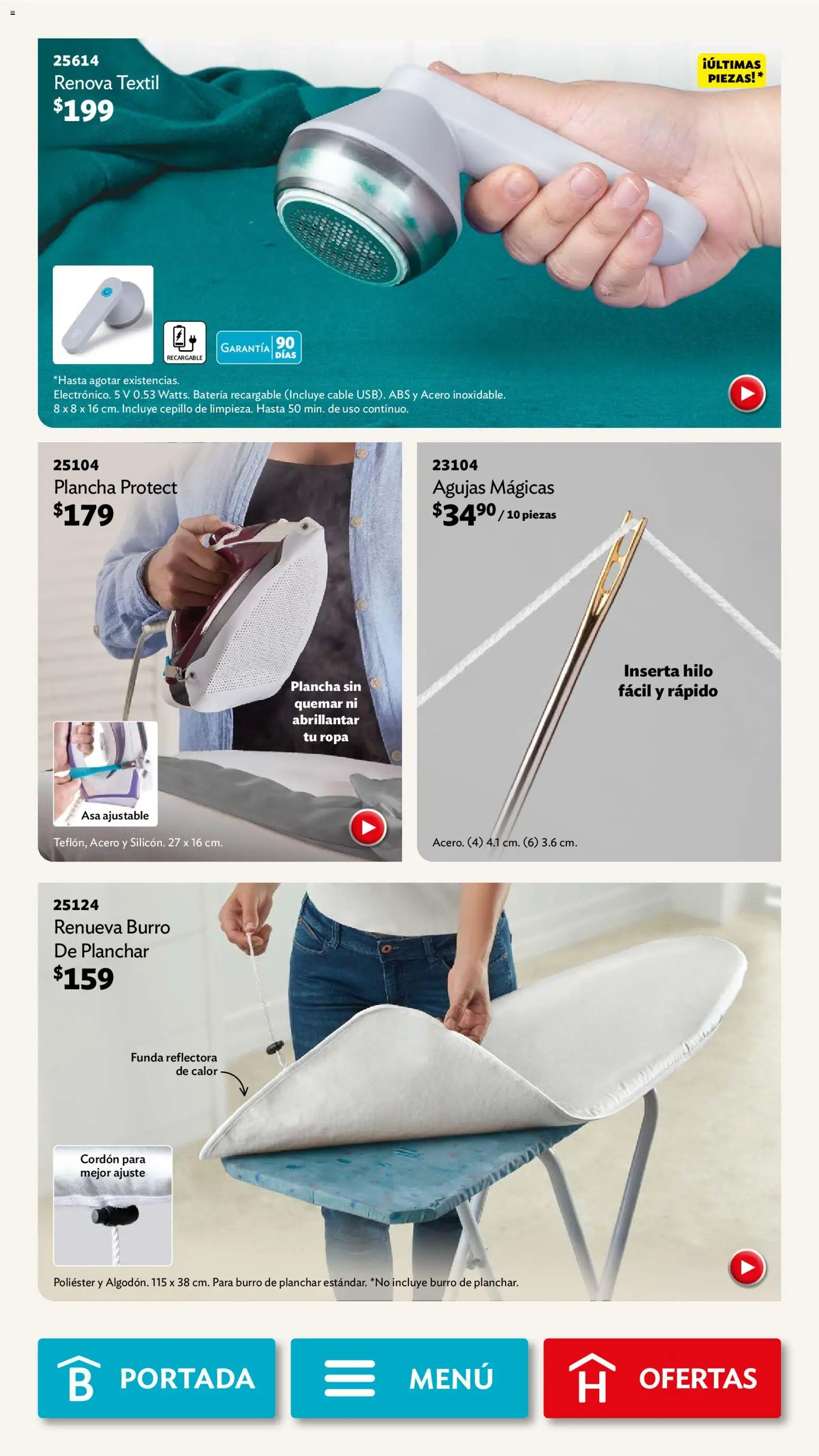 Nuevas ofertas de Betterware válidas en toda la República Mexicana desde el 04.05.2026. ¡Encuentra las mejores ofertas en Betterware campaña 5 2026! | Página: 95 | Productos: Burro de planchar, Funda, Plancha, Batería