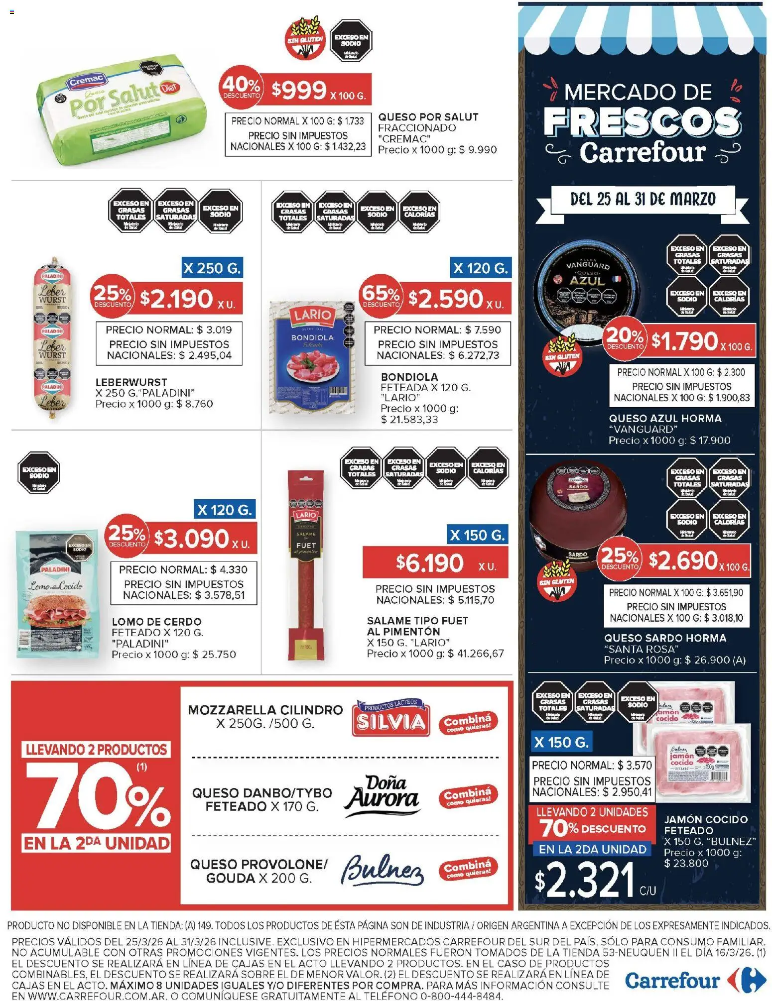 Carrefour Market catálogo │ válido desde el 25.03.2026 | Página: 18 | Productos: Caso, Sobre, Queso, Salame