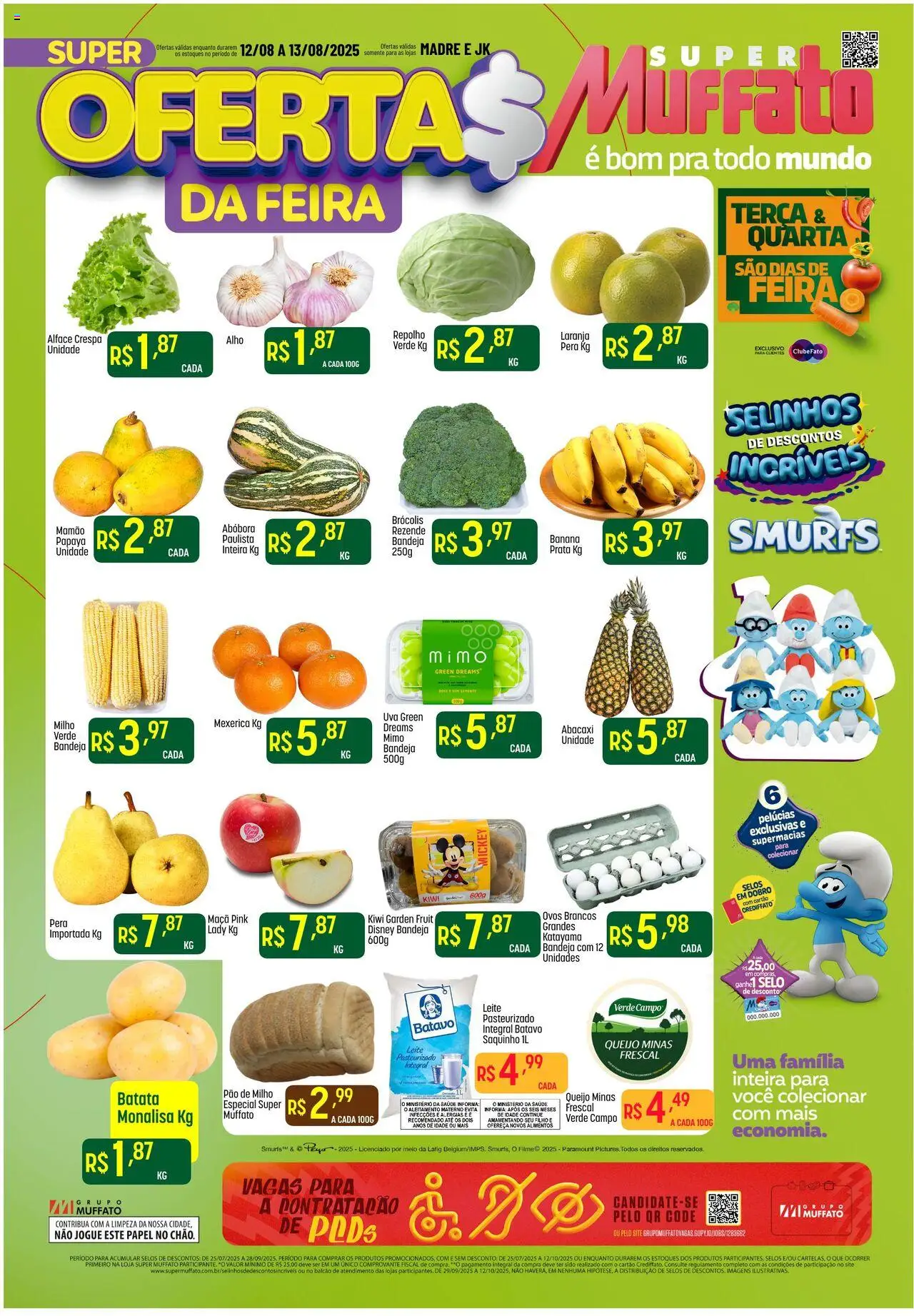 Super Muffato Folheto - válido de 12.08.2025 | Página: 1 | Produtos: Mexerica, Pera, Pão, Batata