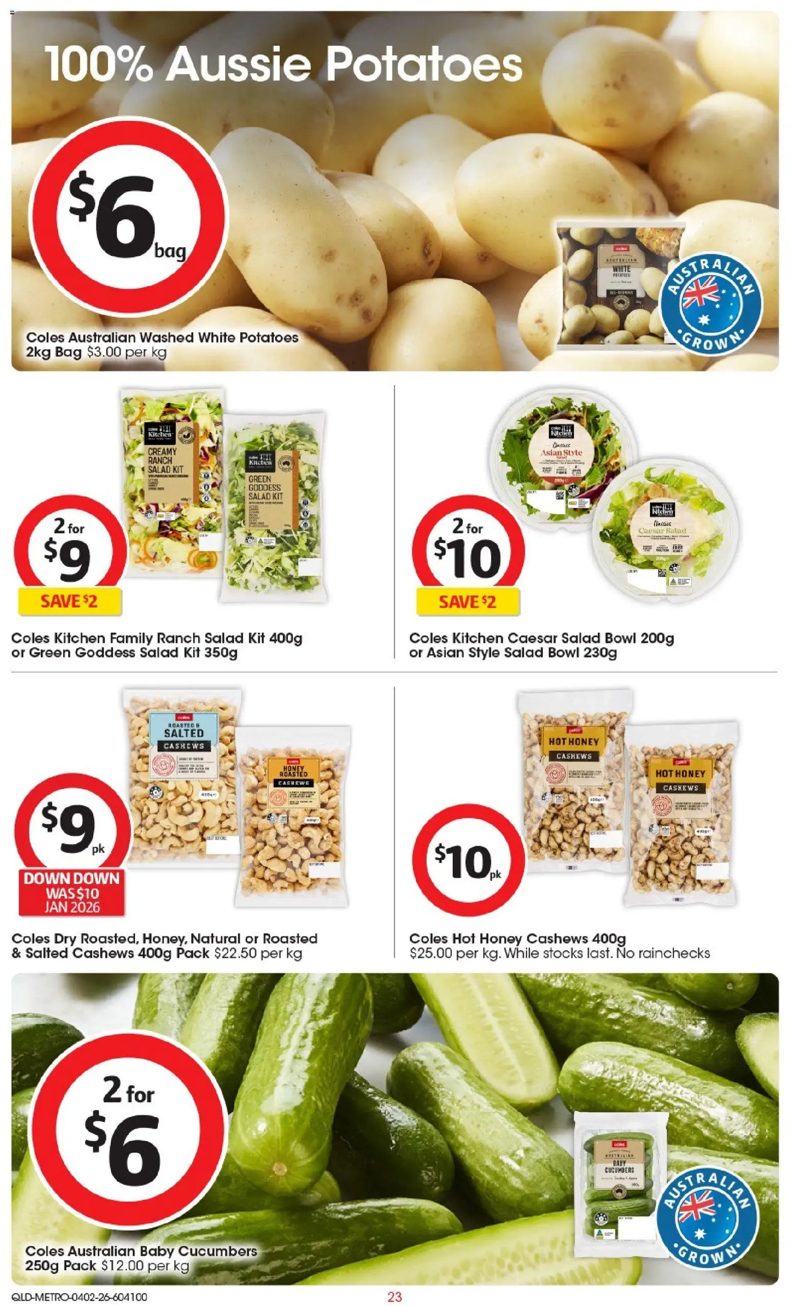 Coles catalogue - valid from 04.02.2026 | Page: 24 | Products: Honey, Cucumbers, Salad, Bag