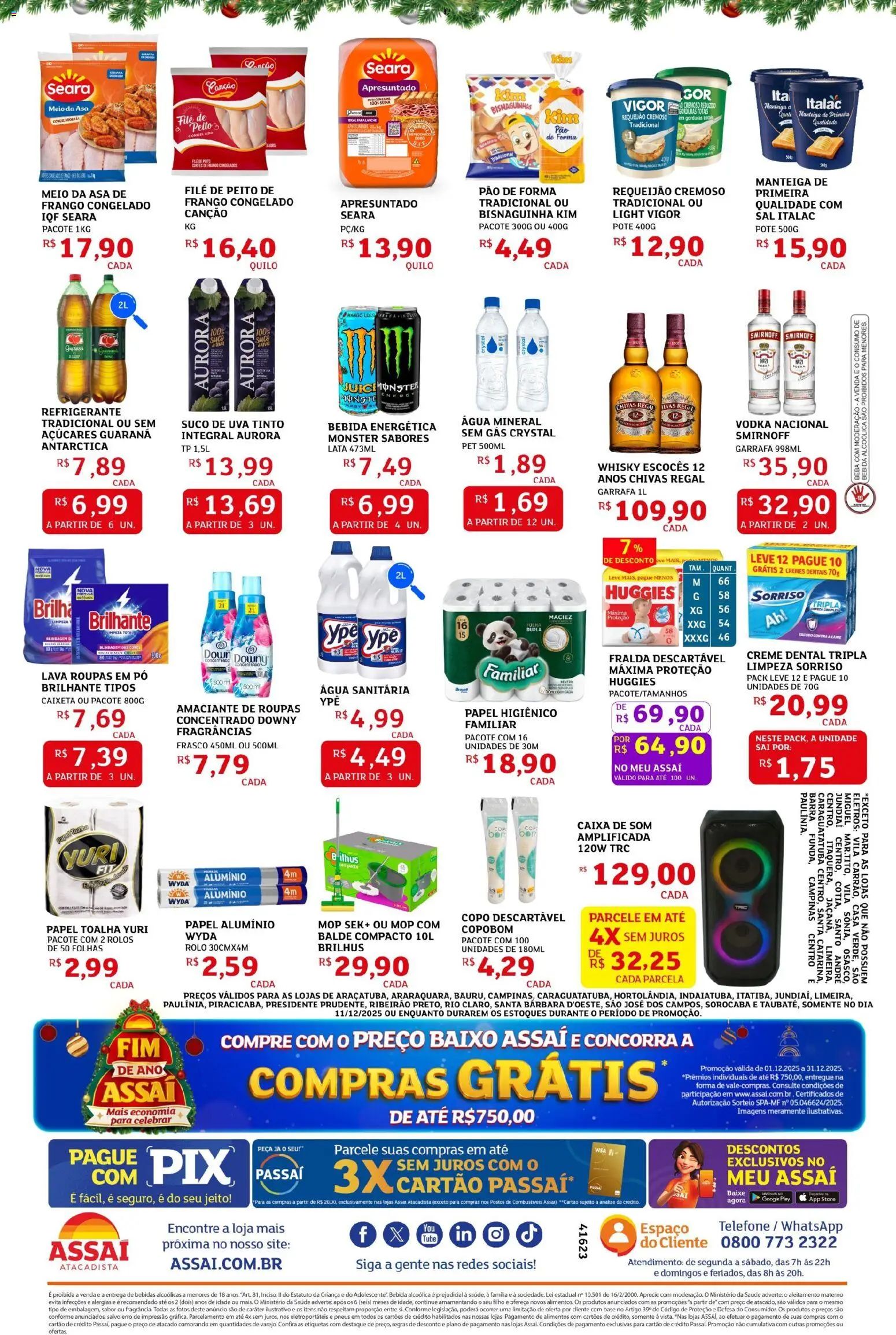 Assaí Atacadista Folheto - válido de 11.12.2025 | Página: 2 | Produtos: Whisky, Manteiga, Pão, Água sanitária