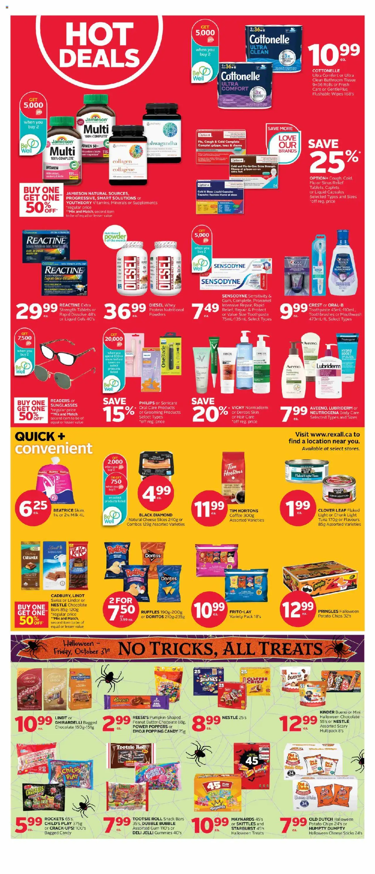 Rexall flyer valid from 03.10.2025 | Page: 2 | Products: Chips, Mouthwash, Coffee, Chocolate