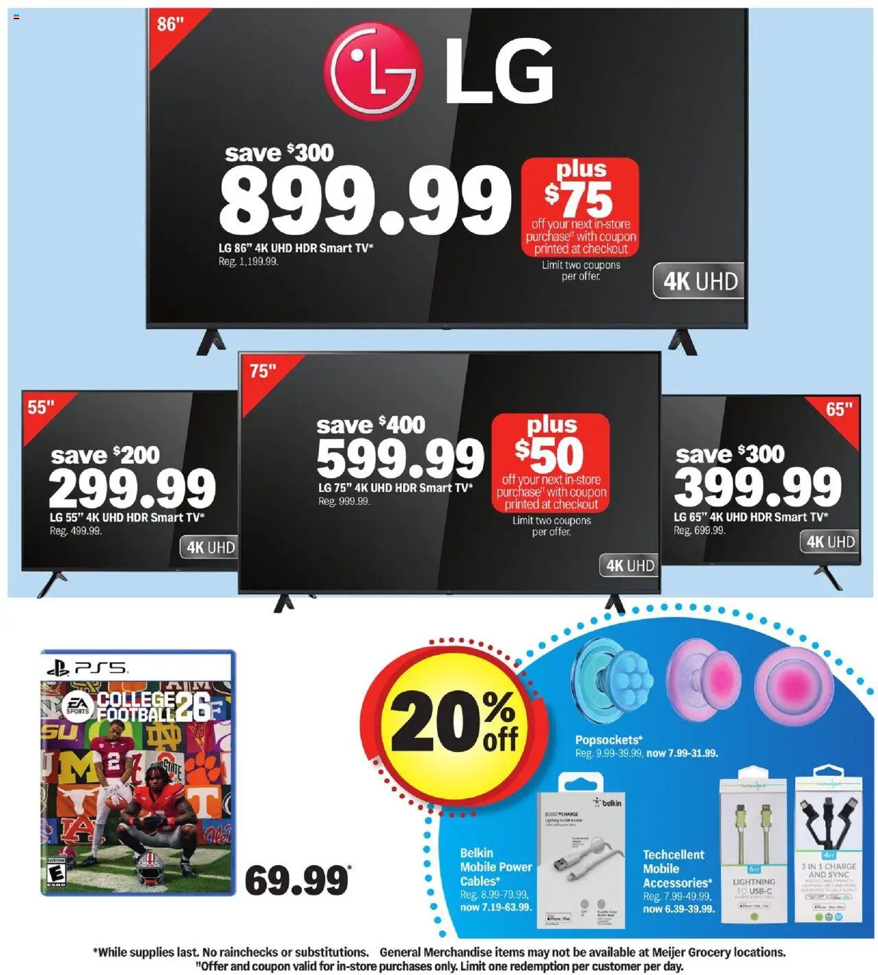 Meijer More Deals Across the Store - valid from 17.09.2025 | Page: 9 | Products: Cable, Usb