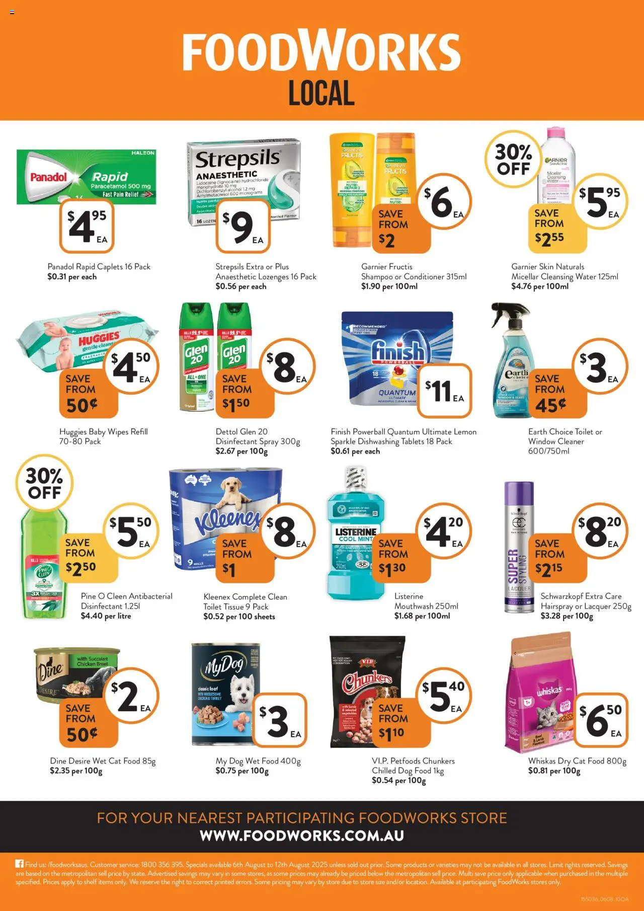Foodworks catalogue - valid from 06.08.2025 | Page: 10 | Products: Shelf, Toilet, Cleaner, Pain relief