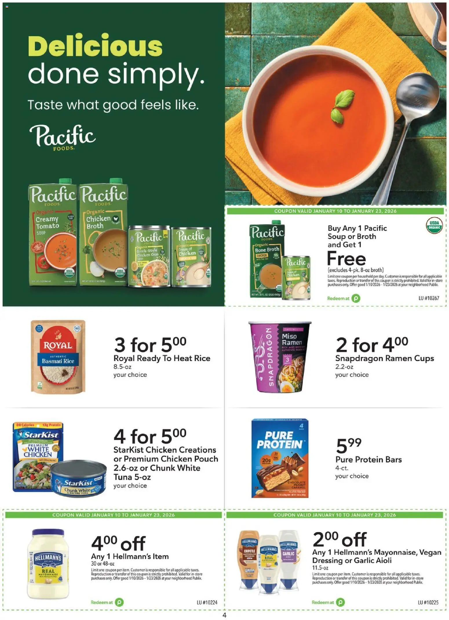 Publix Extra Savings - valid from 10.01.2026 | Page: 4 | Products: Chocolate, Rice, Garlic