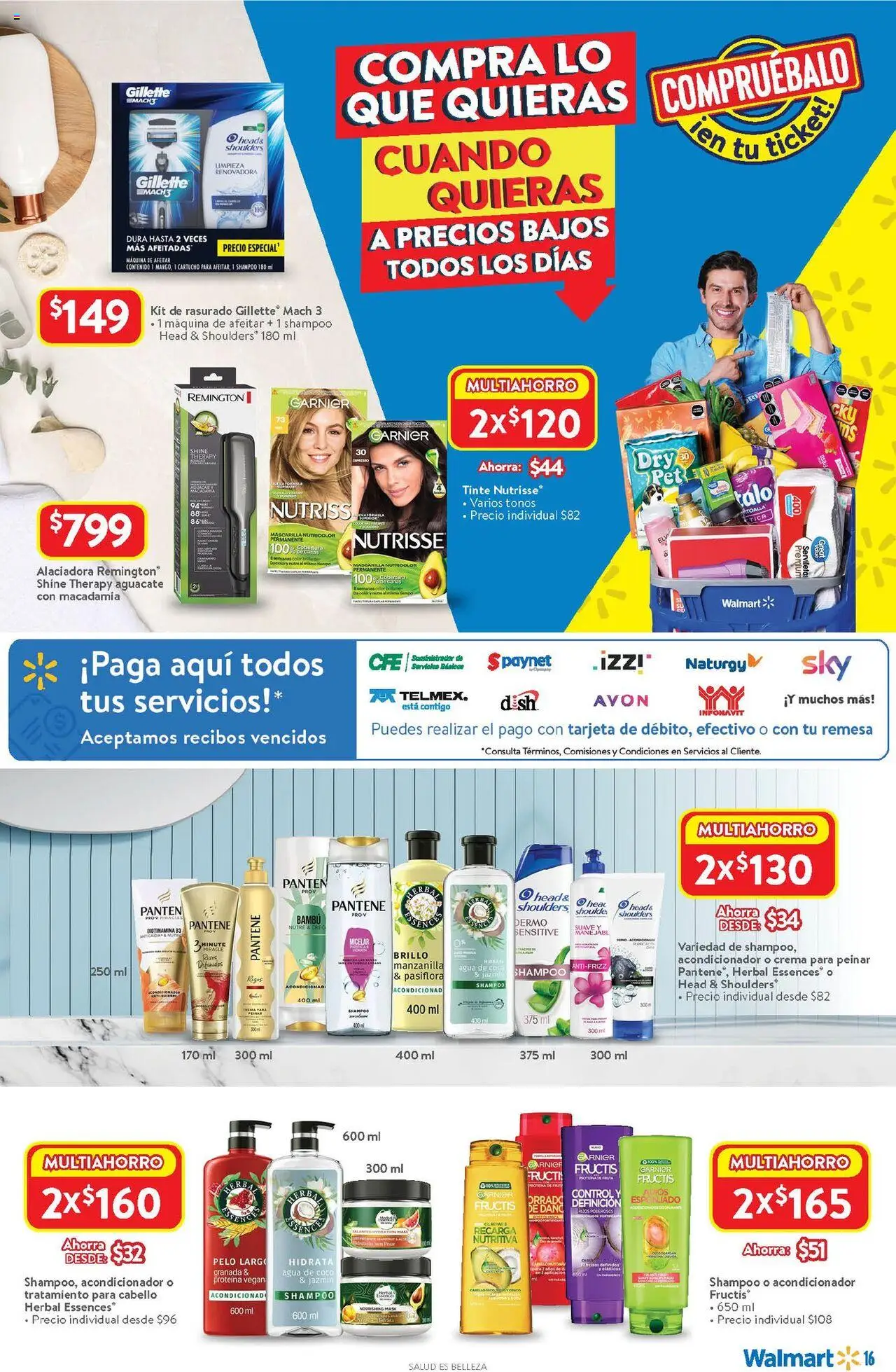 Nuevas ofertas de Walmart válidas en toda la República Mexicana desde el 14.08.2025. ¡Encuentra las mejores ofertas en Walmart - Folleto! | Página: 16 | Productos: Crema, Aguacate, Mascarilla, Servilletas