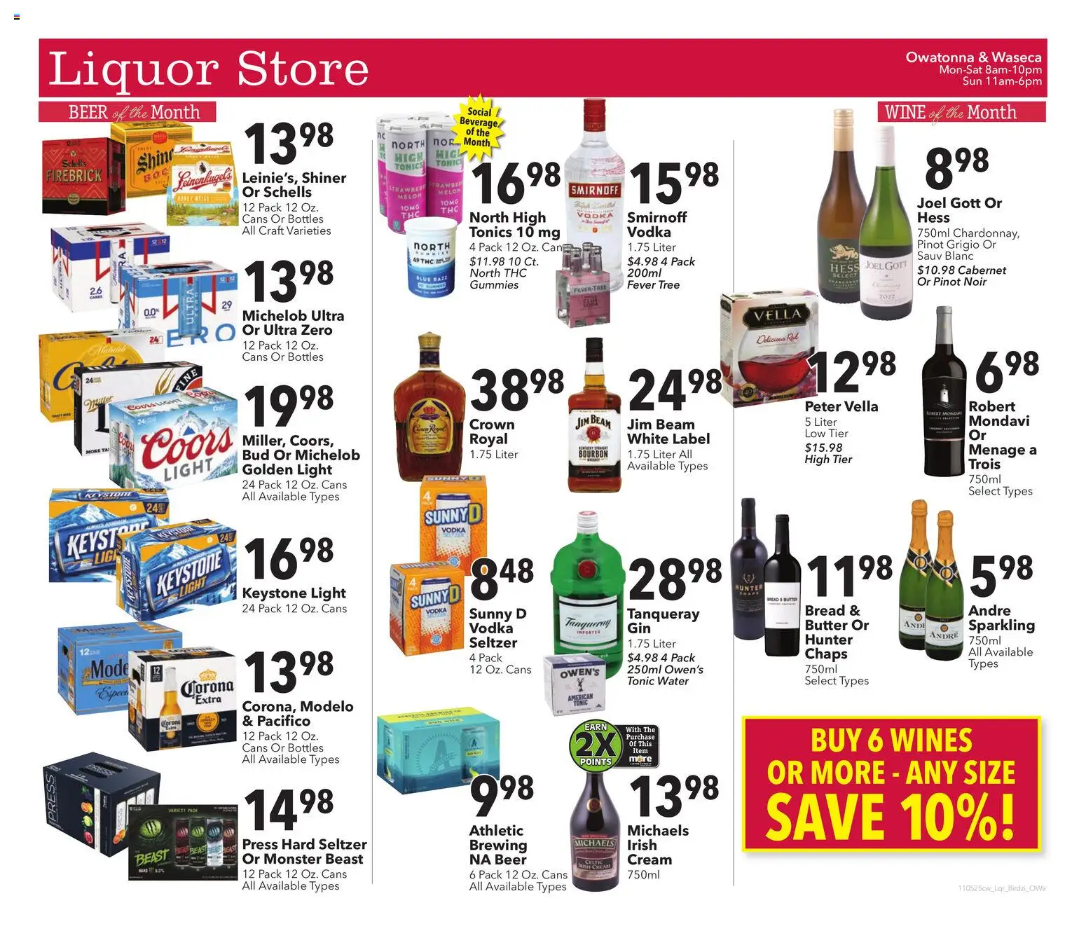 Cash Wise Weekly Liquor - valid from 05.11.2025 | Page: 1 | Products: Press, Butter, Bread, Cream