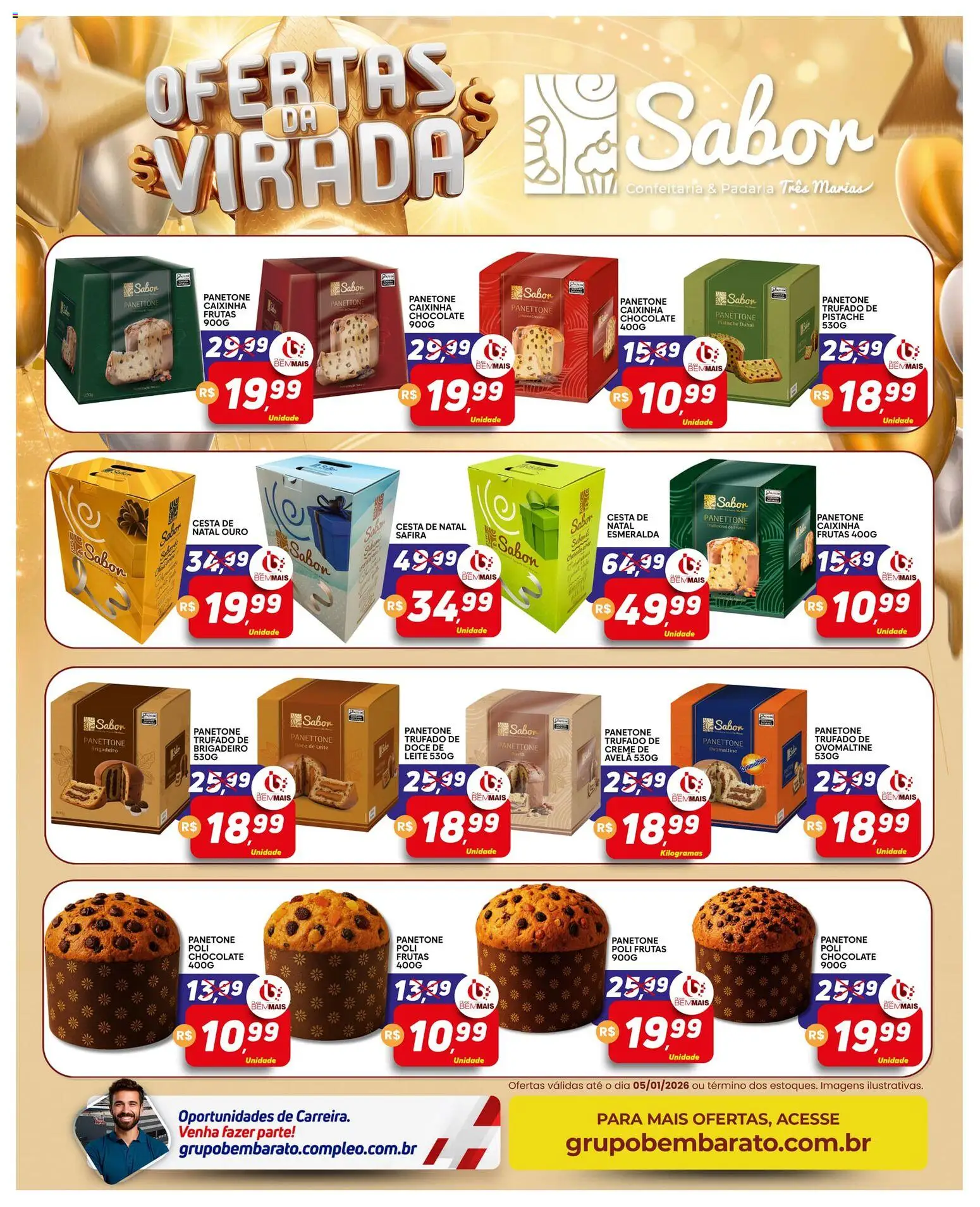 Supermercado Bem Barato Folheto - válido de 30.12.2025 | Página: 4 | Produtos: Panettone, Leite, Creme, Doce de leite