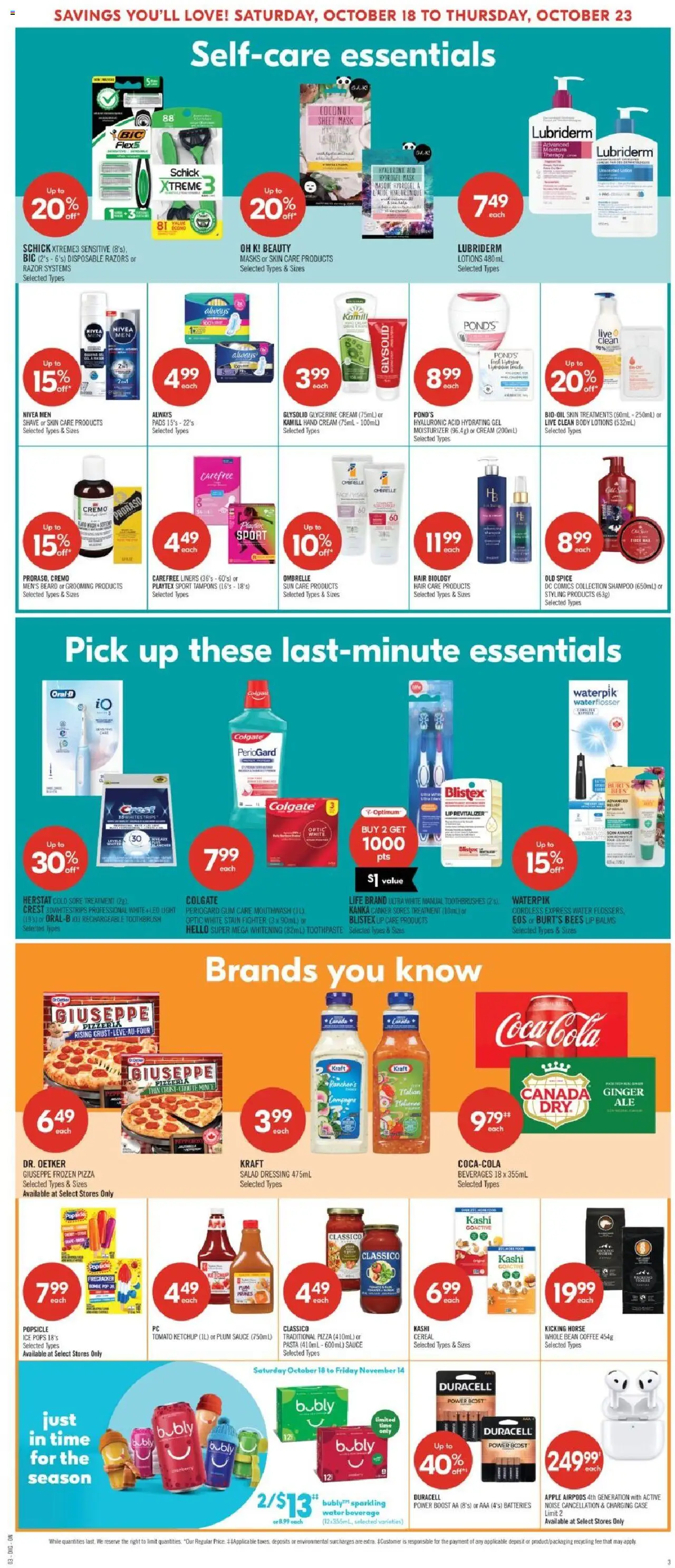 Shoppers flyer valid from 18.10.2025 | Page: 22 | Products: Cream, Mask, Toothpaste, Mouthwash