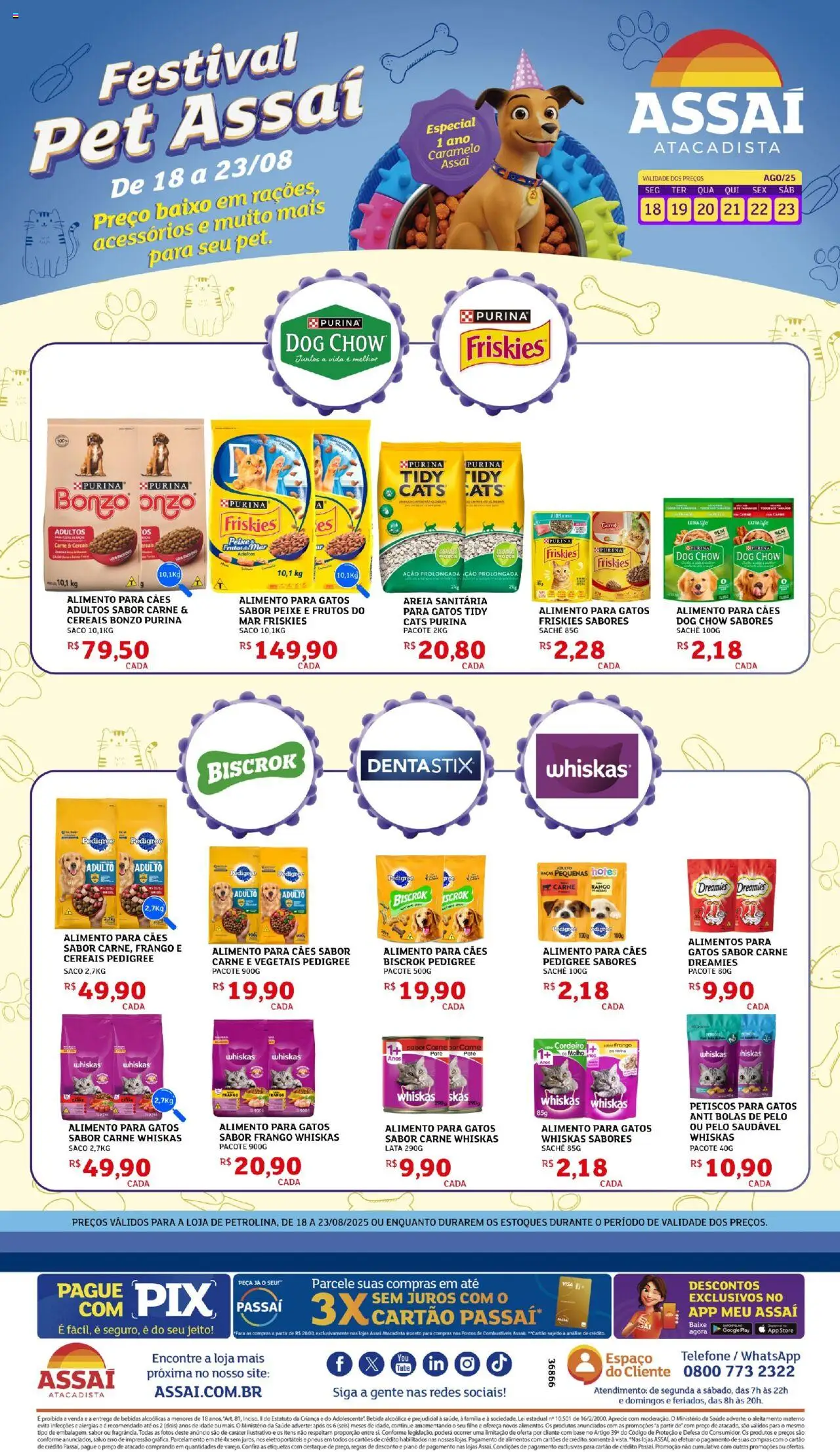Assaí Atacadista Folheto - válido de 18.08.2025 | Página: 1 | Produtos: Areia, Cordeiro, Peixe, Base