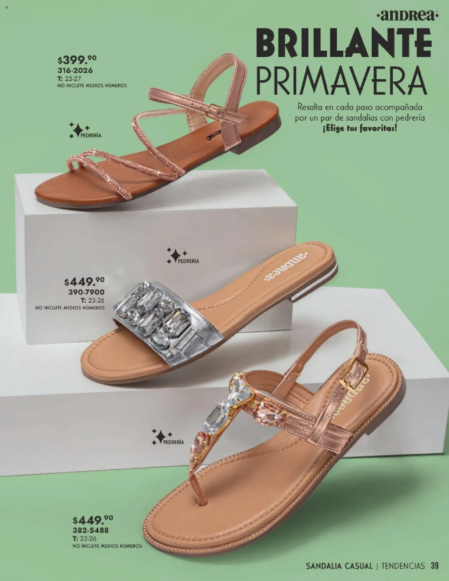 Nuevas ofertas de Andrea válidas en toda la República Mexicana desde el 25.01.2026. ¡Encuentra las mejores ofertas en Andrea catálogo Calzado Dama! | Página: 39 | Productos: Sandalias