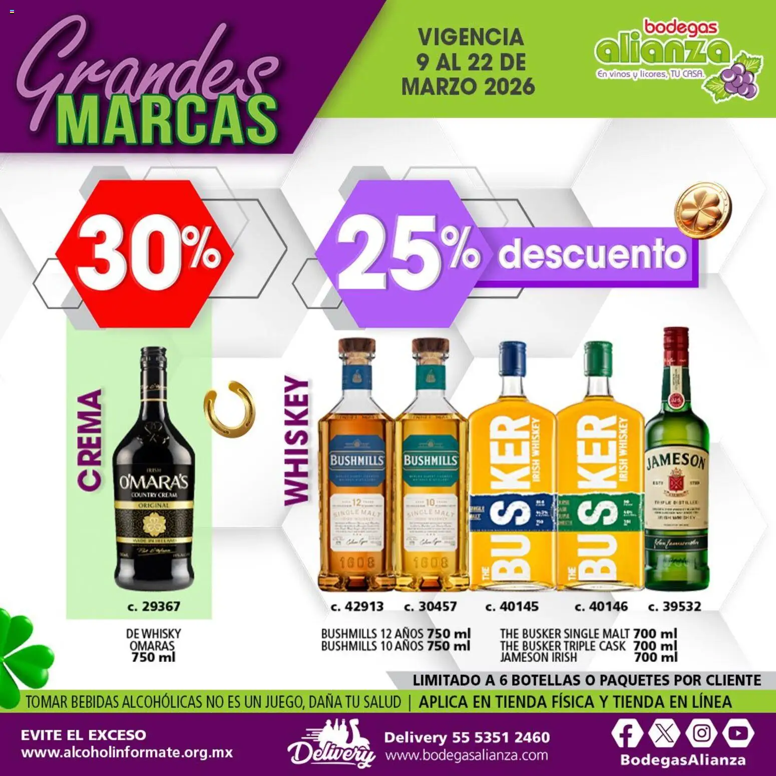 Nuevas ofertas de Bodegas Alianza válidas en toda la República Mexicana desde el 09.03.2026. ¡Encuentra las mejores ofertas en Bodegas Alianza catálogo Grandes Marcas! | Página: 3 | Productos: Whiskey, Crema, Whisky