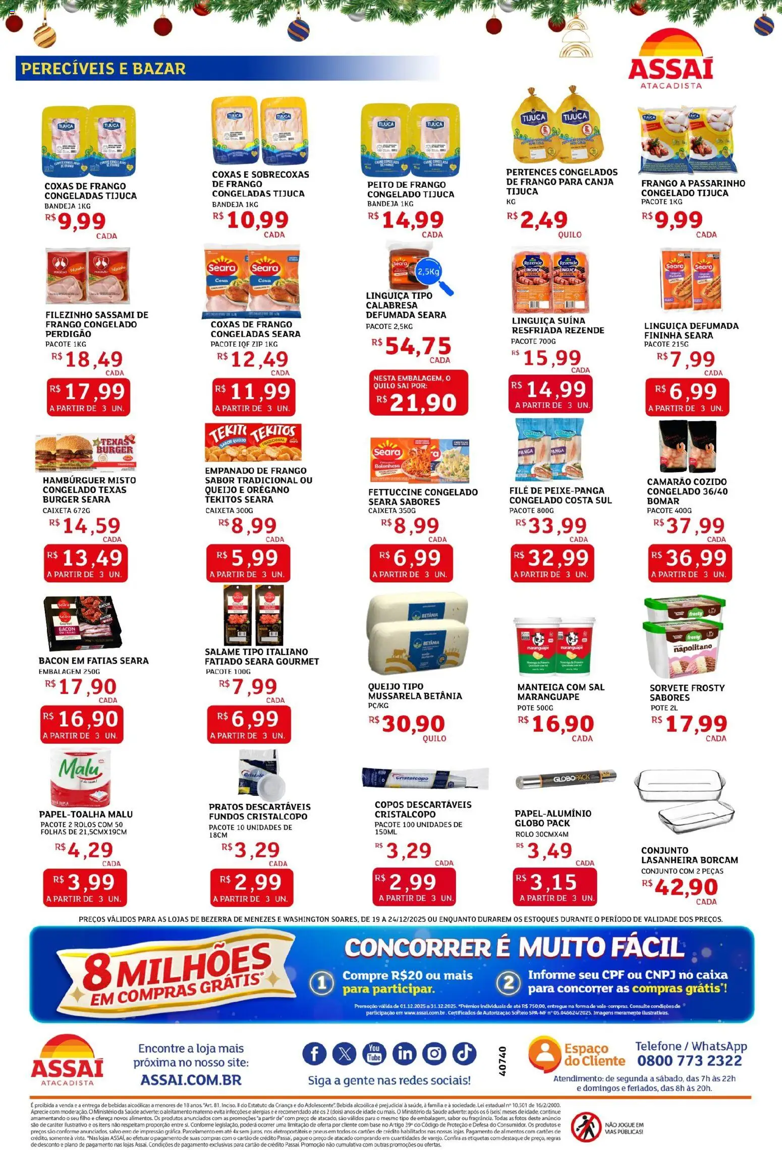 Assaí Atacadista Folheto - válido de 19.12.2025 | Página: 4 | Produtos: Rolo, Hambúrguer, Telefone, Copos