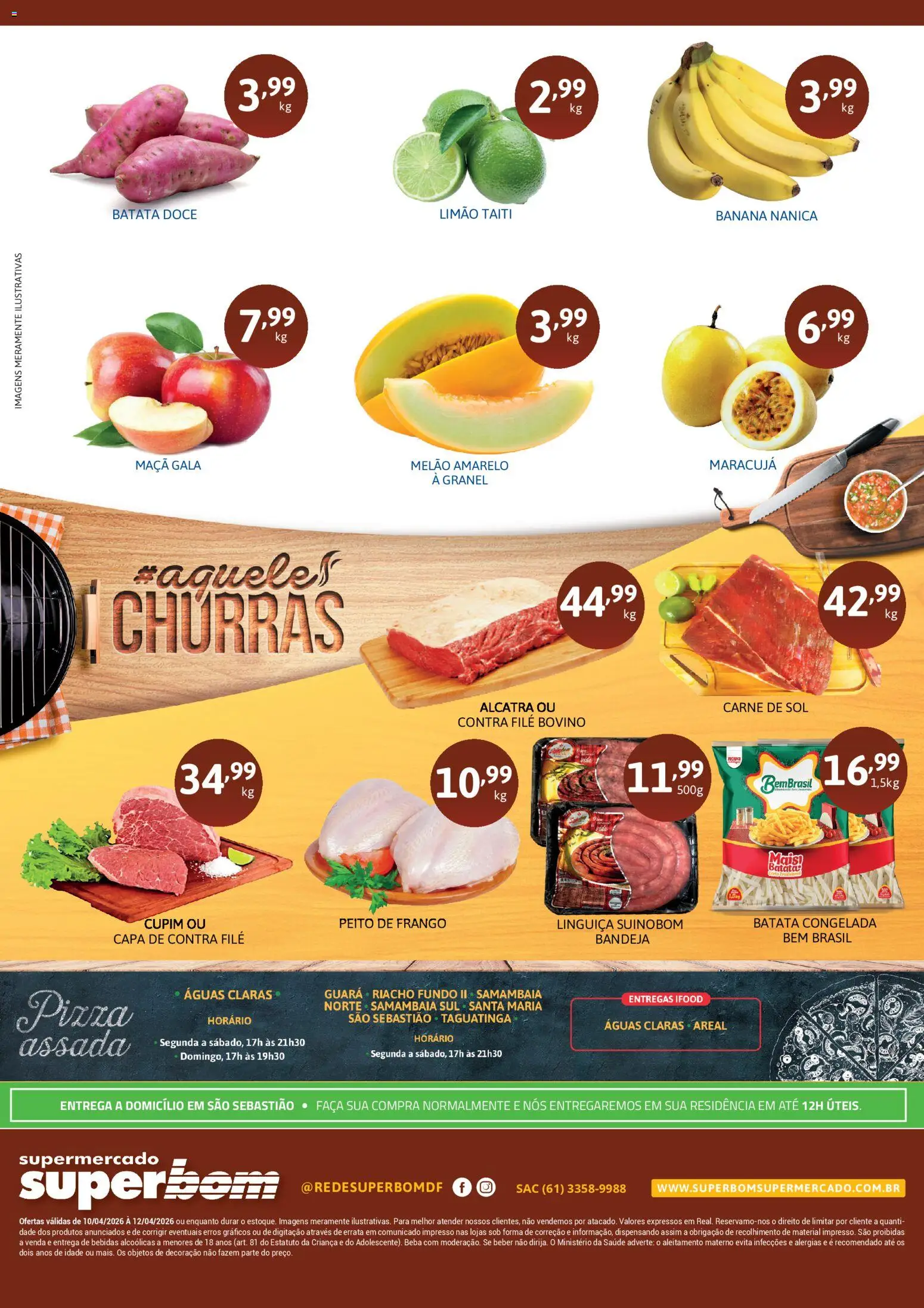 Superbom Folheto - válido de 10.04.2026 | Página: 2 | Produtos: Linguiça, Faca, Pizza, Bandeja