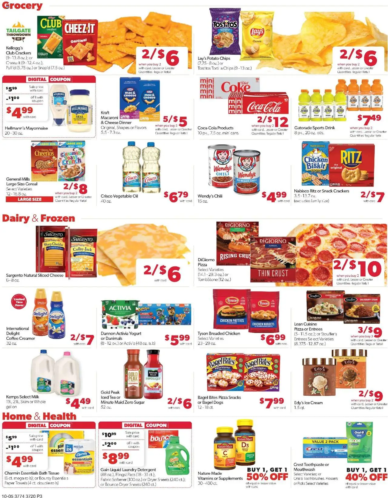 Family Fare Weekly Ad - IA - valid from 05.10.2025 | Page: 4 | Products: Milk, Cream, Ice cream, Mayonnaise