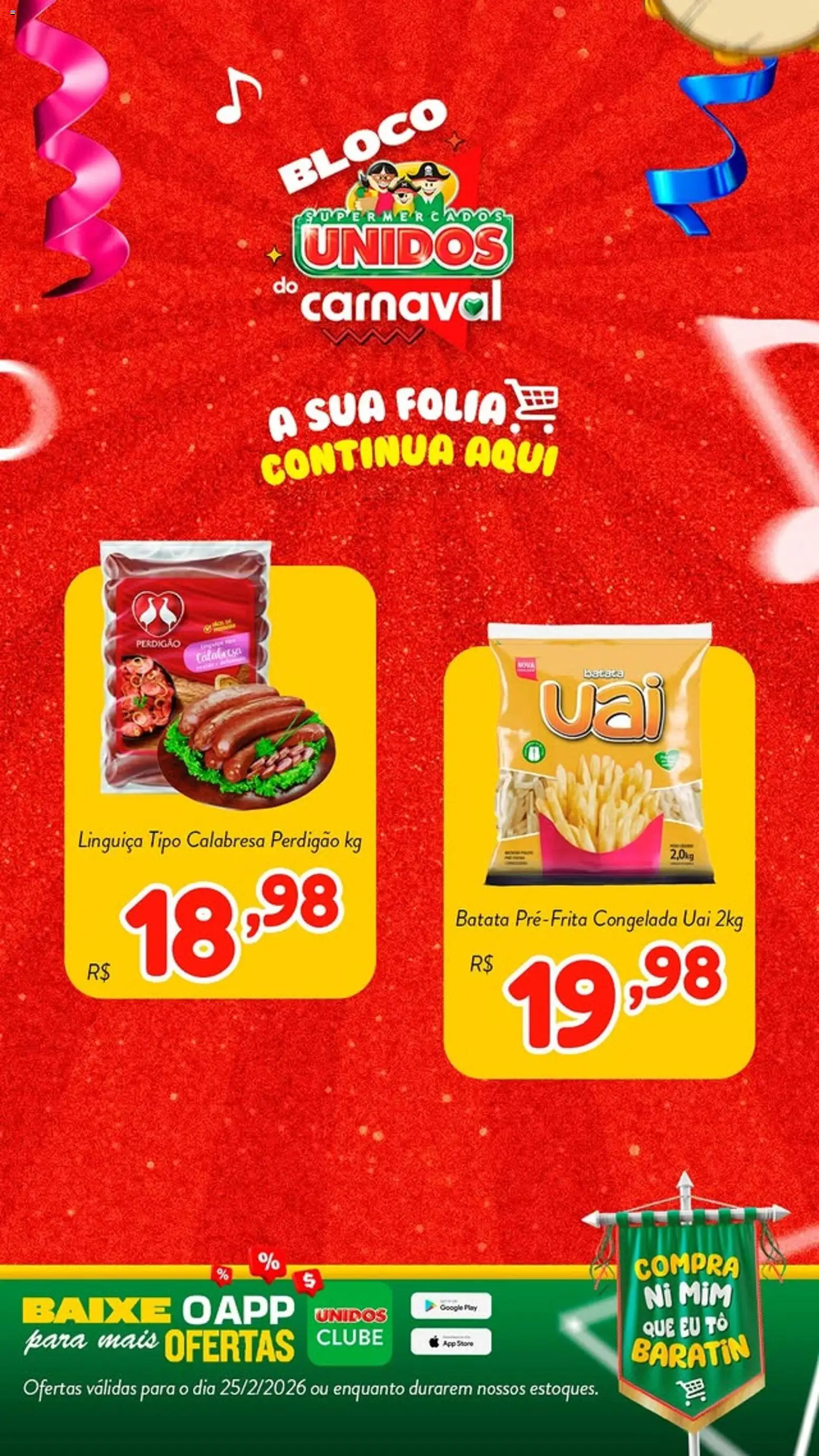Supermercados Unidos Folheto - válido de 25.02.2026 | Página: 2 | Produtos: Linguiça, Batata