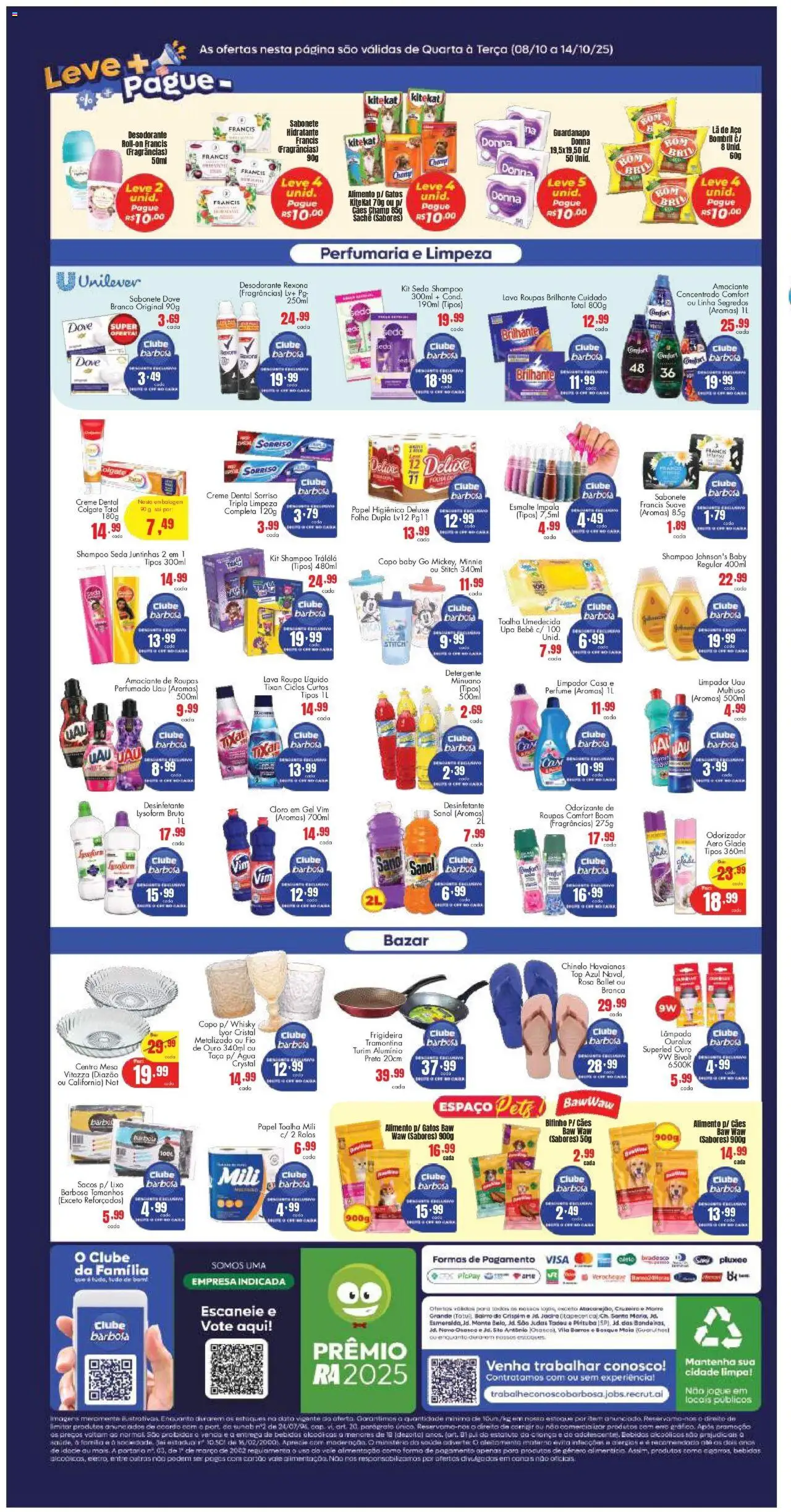Barbosa Supermercados Folheto - válido de 08.10.2025 | Página: 4 | Produtos: Pó, Mesa, Roupas, Sabonete