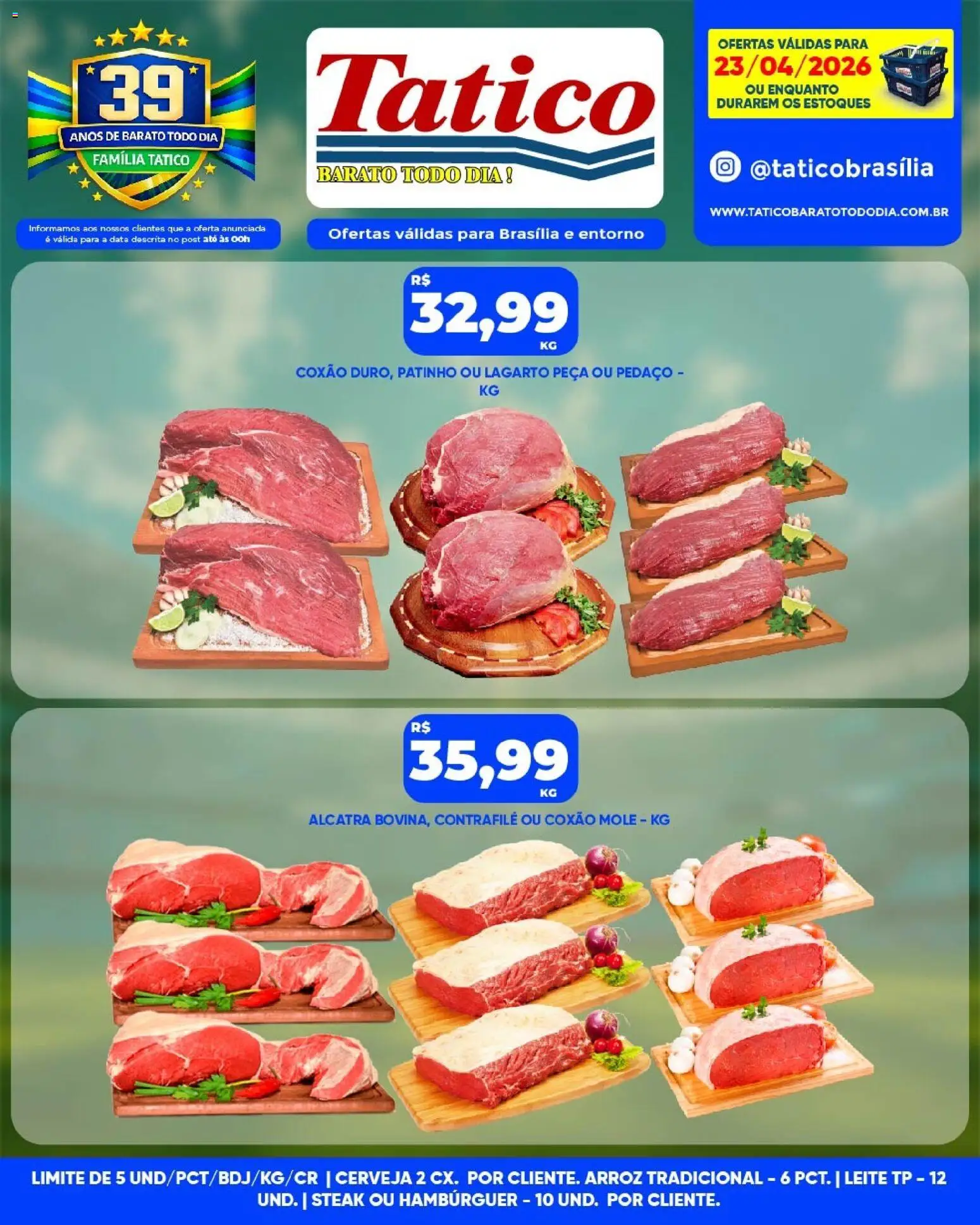 Tatico Folheto - válido de 24.04.2026 | Página: 42 | Produtos: Alcatra, Leite, Arroz, Hambúrguer