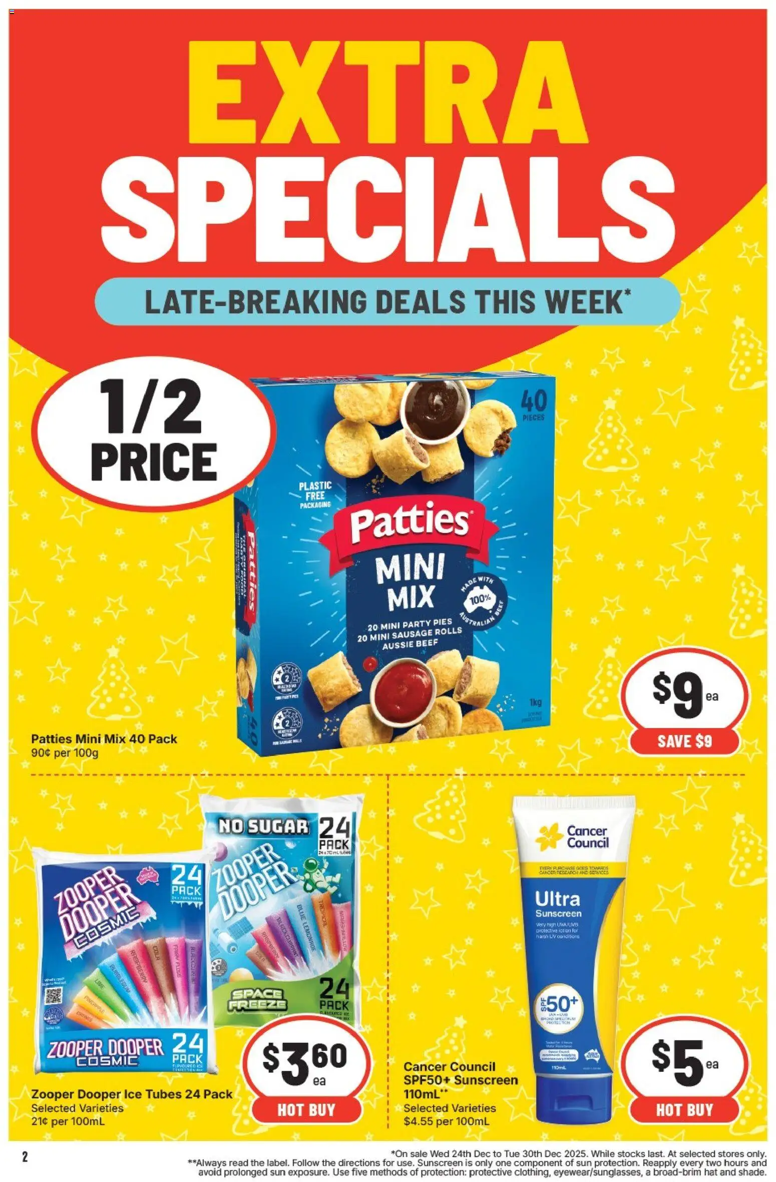 IGA catalogue - valid from 24.12.2025 | Page: 3 | Products: Sunscreen, Sugar, Sausage, Hat