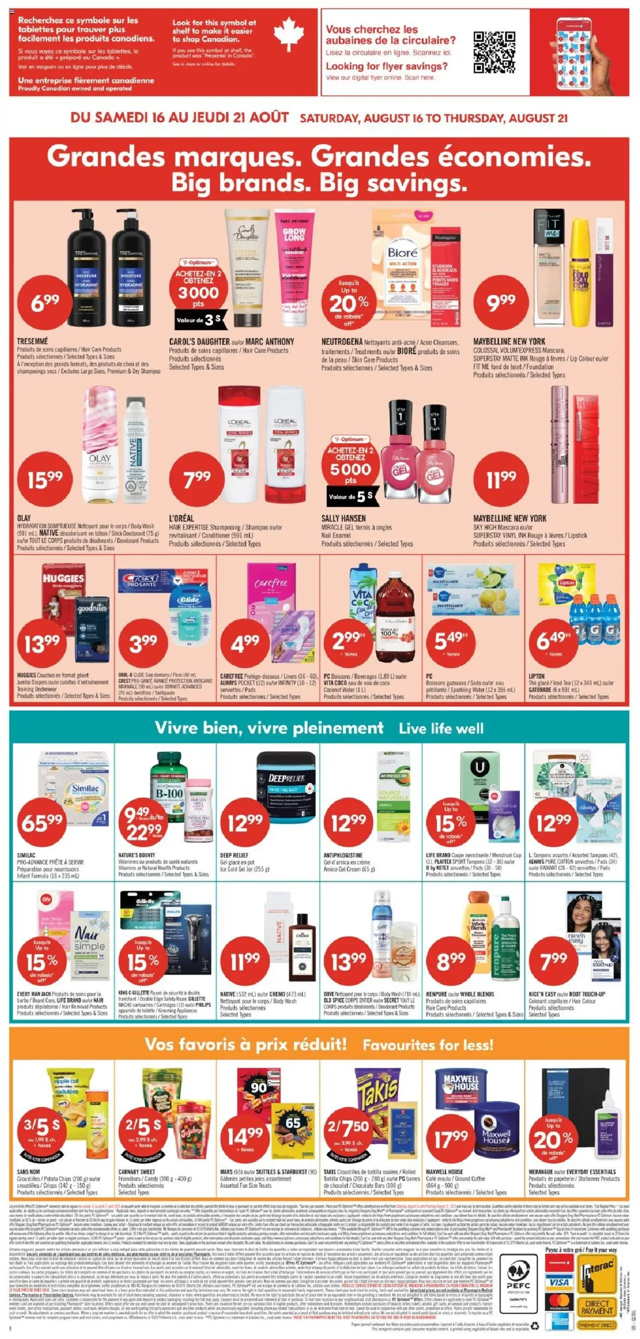 Pharmaprix flyer valid from 16.08.2025 | Page: 20 | Products: Chips, PC, Mascara, Toilette