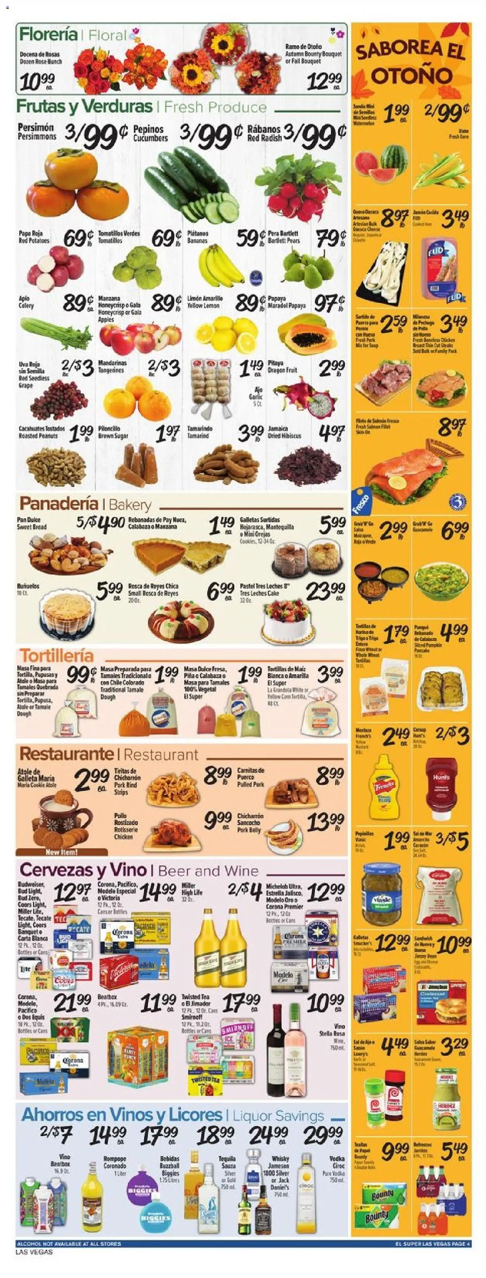 El Super Weekly Ad - NV - valid from 05.11.2025 | Page: 4 | Products: Bread, Bananas, Tea, Pumpkin