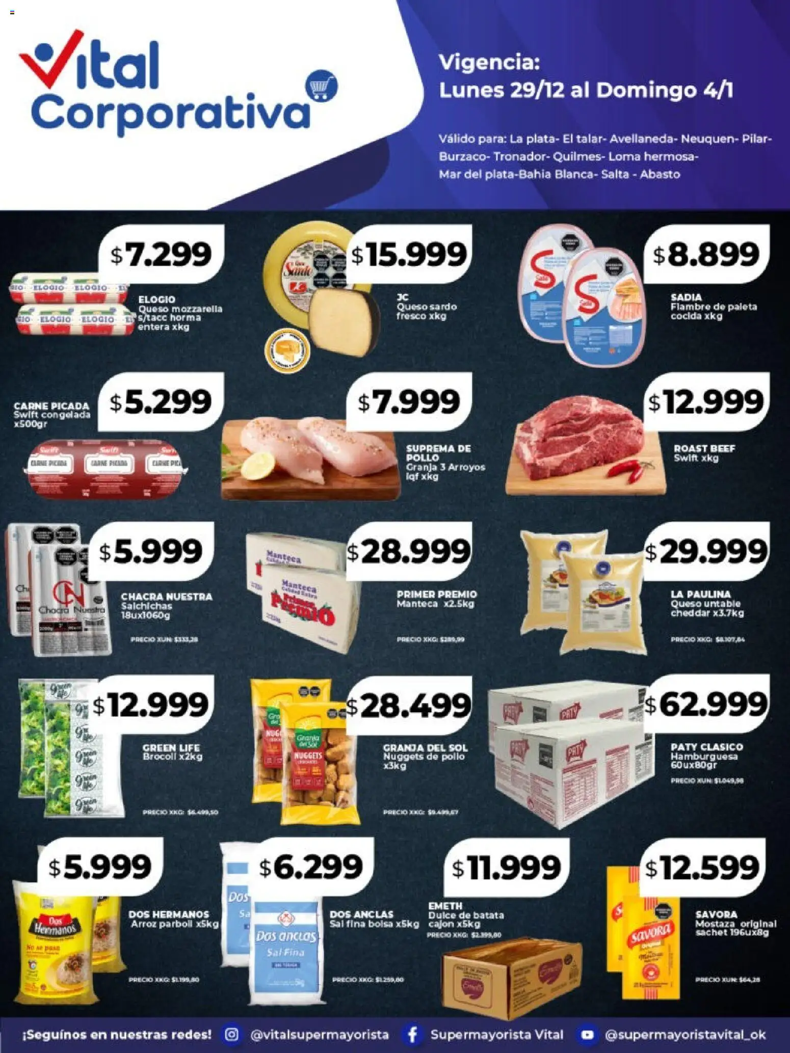 Vital - Especial Vital Corporativa │ válido desde el 29.12.2025 | Página: 1 | Productos: Pollo, Batata, Mostaza, Queso