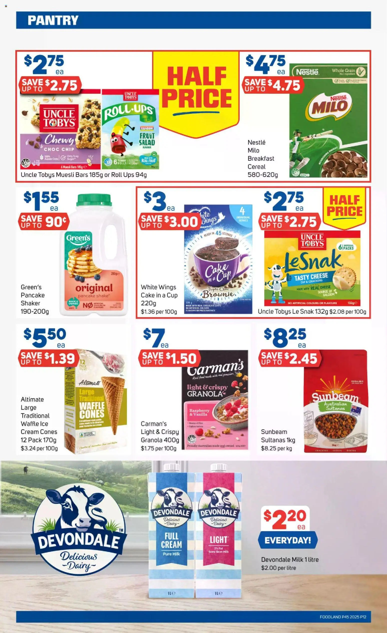 Foodland catalogue - valid from 05.11.2025 | Page: 12 | Products: Light, Milk, Cereal, Salad