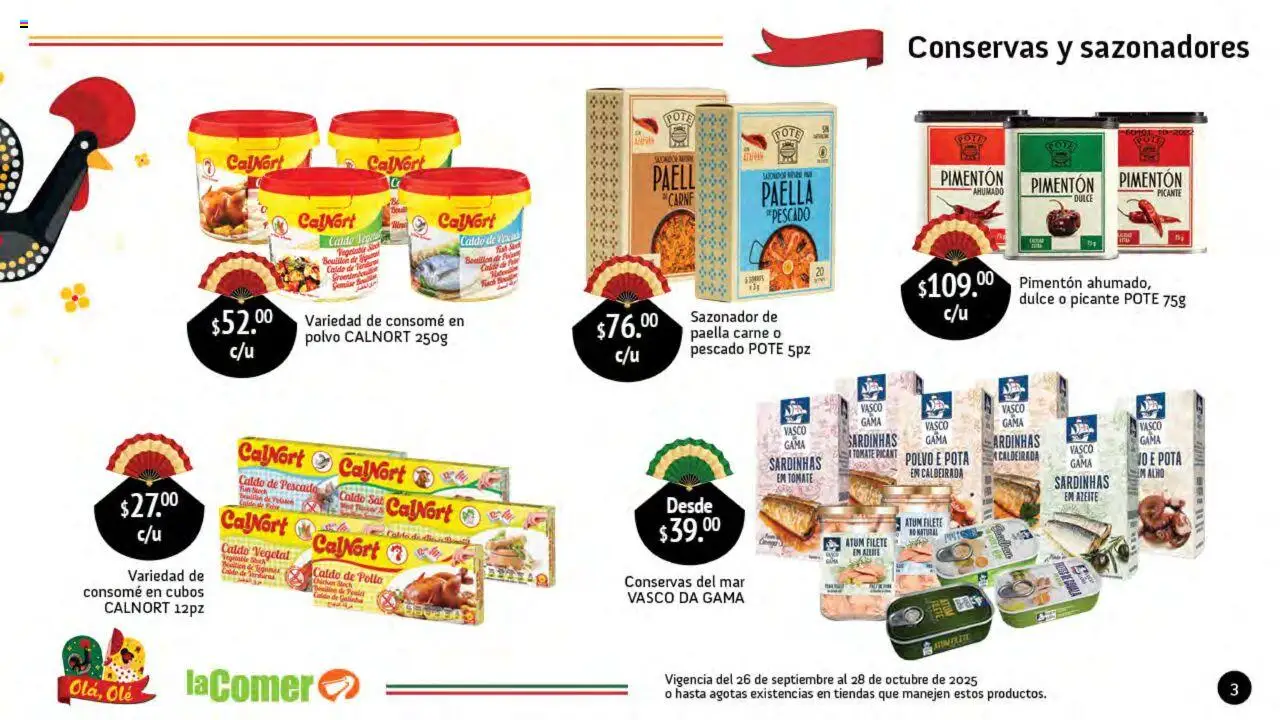 Nuevas ofertas de La Comer válidas en toda la República Mexicana desde el 26.09.2025. ¡Encuentra las mejores ofertas en La Comer folleto Olá, Olé! | Página: 3 | Productos: Pollo, Tomate, Polvo