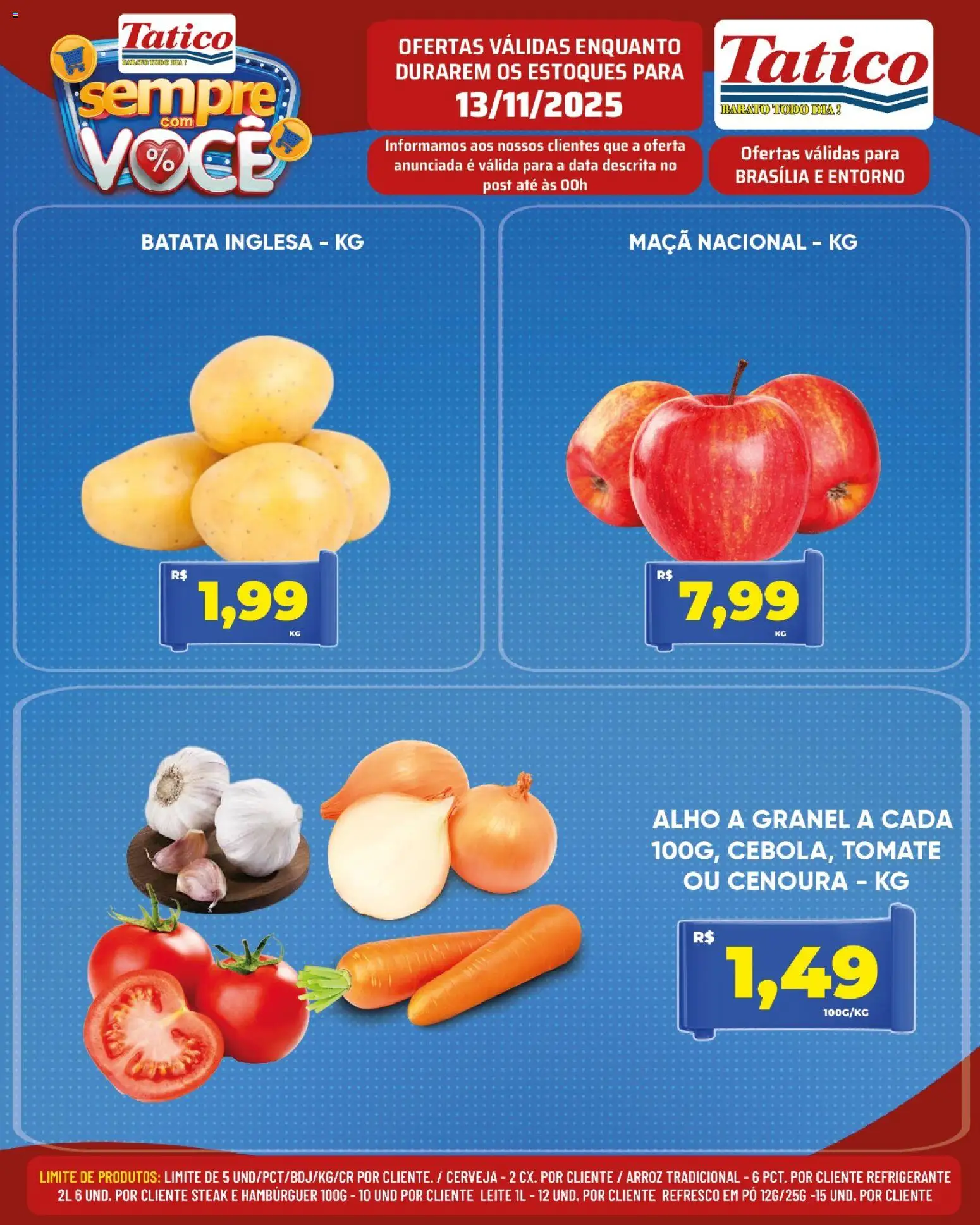 Tatico Folheto - válido de 13.11.2025 | Página: 12 | Produtos: Alho, Cenoura, Hambúrguer, Refrigerante
